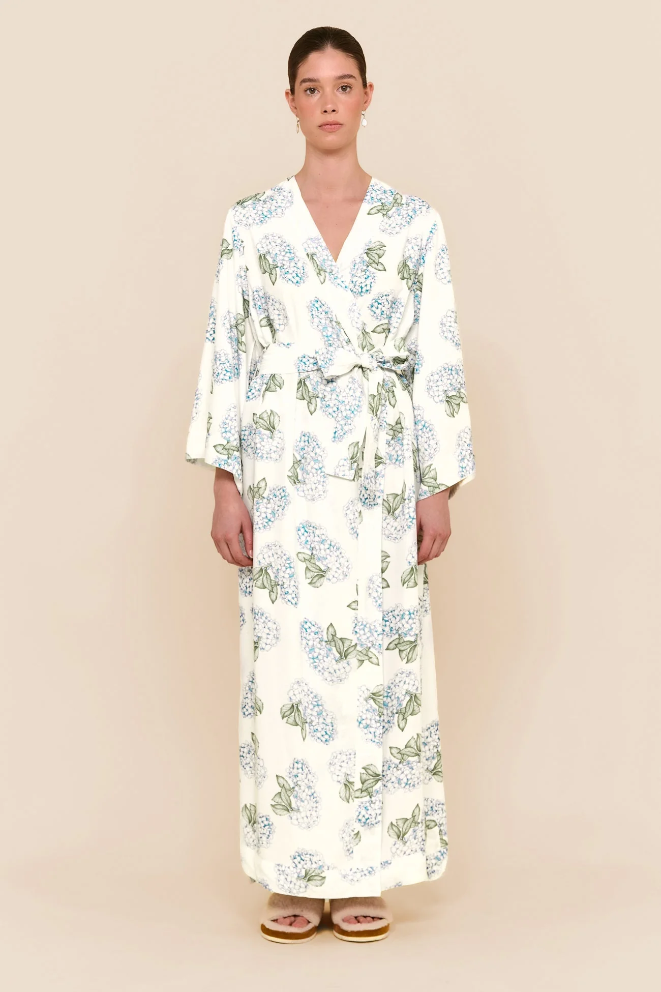 Alice Kimono Robe - Long - Hydrangea Blue - Image 5