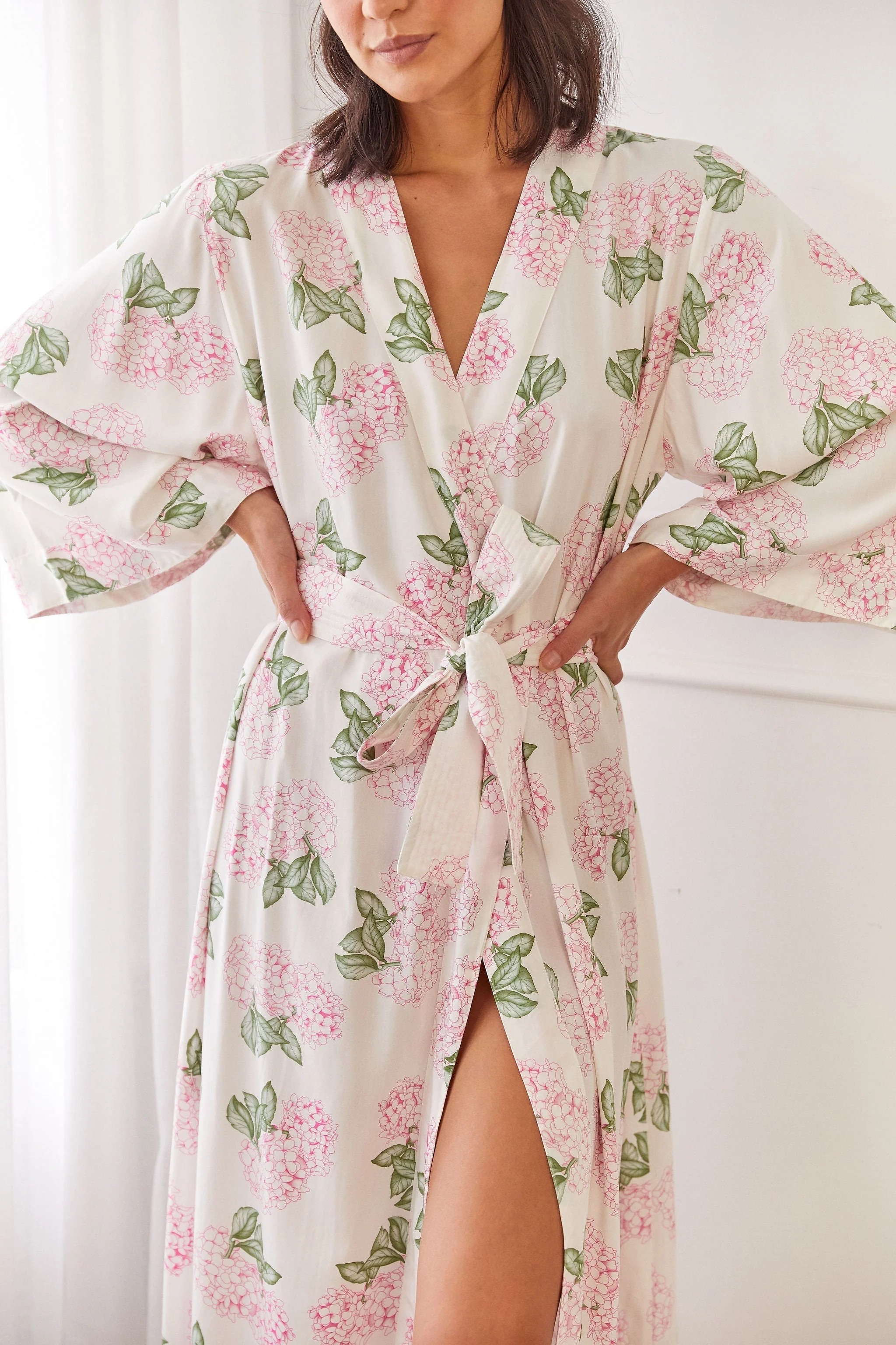 Alice Kimono Robe - Long - Hydrangea Pink - Image 5