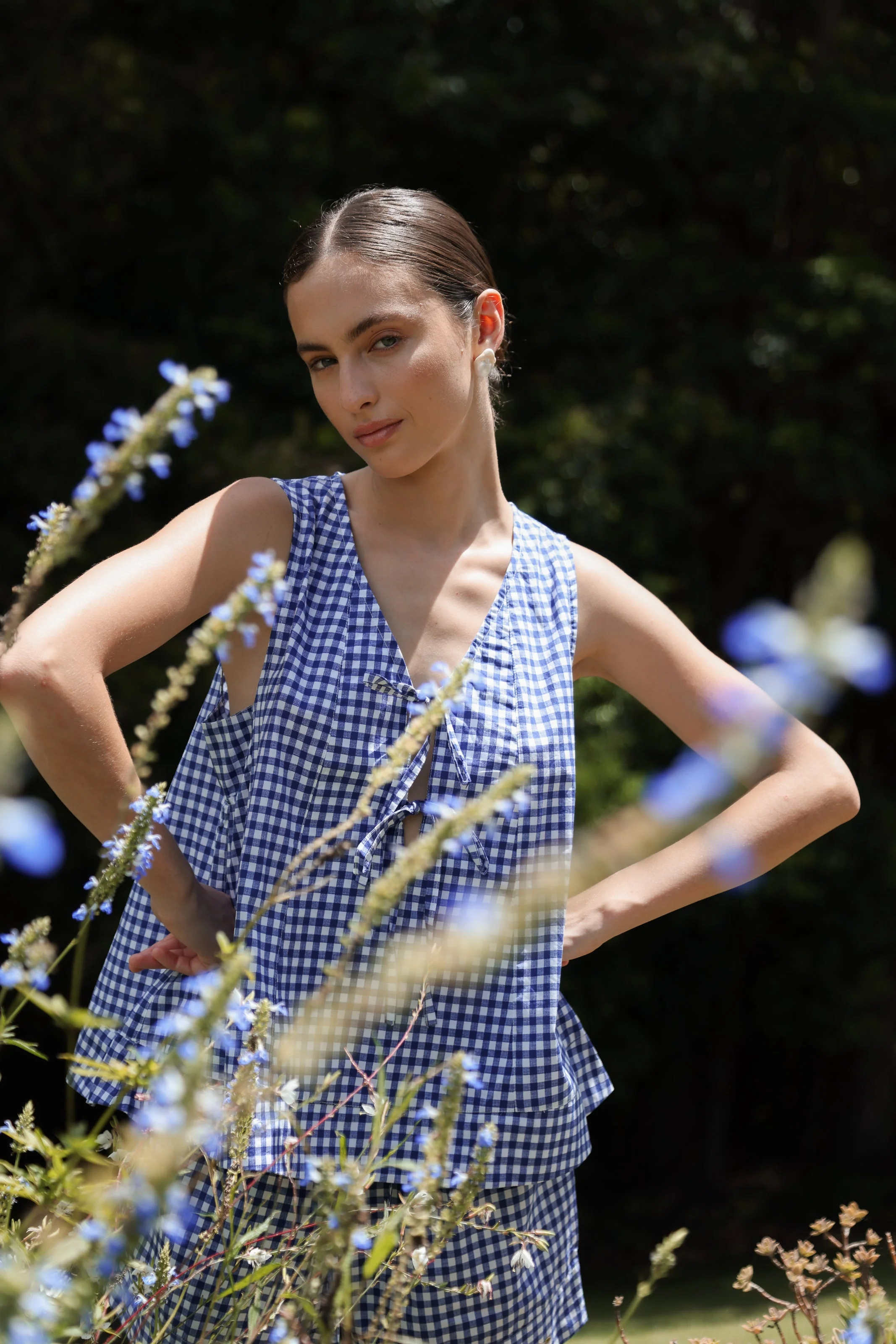 Andy Lounge Set - Gingham - Navy - Image 3