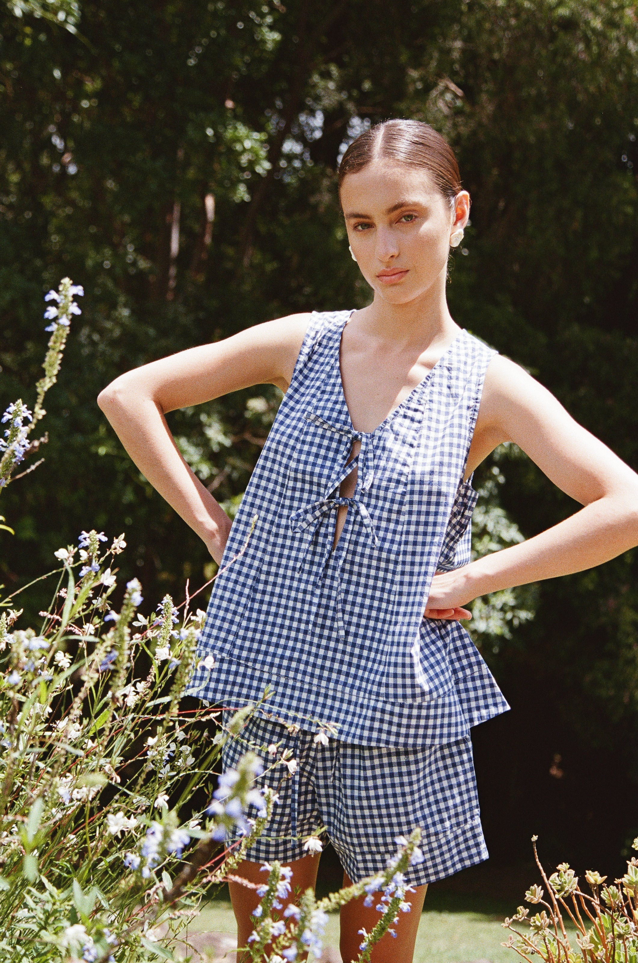 Andy Lounge Set - Gingham - Navy - Image 9