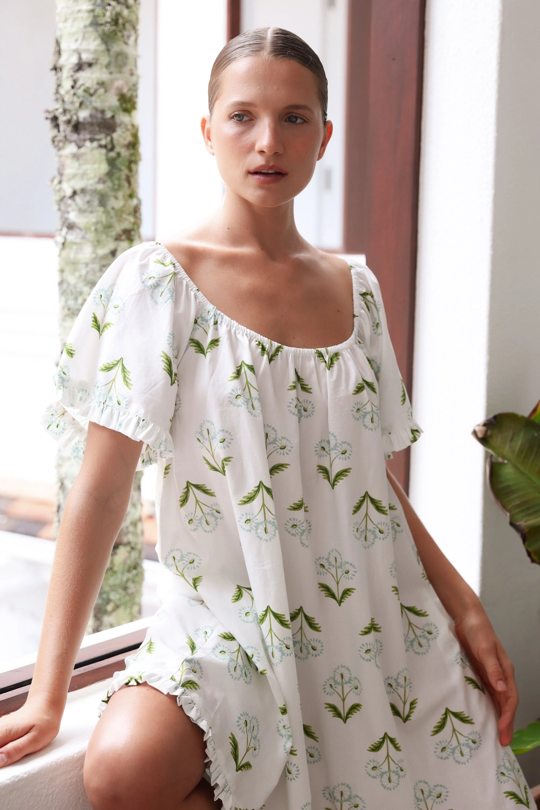 Betty Lounge Dress - Cotton Modal - Dandelion - Image 5