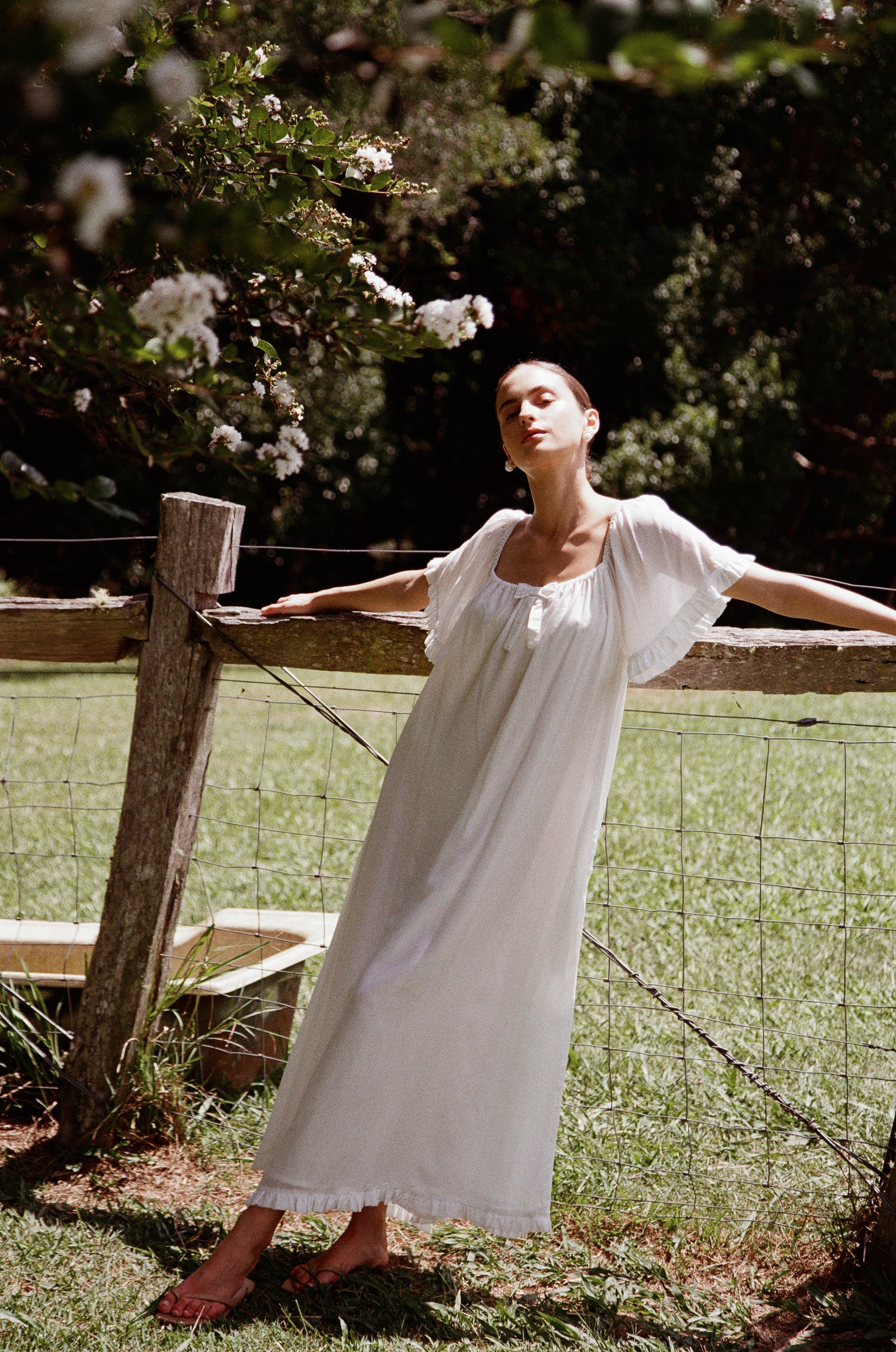 Betty Nightie - Long - Lyocell Batiste - Off White - Image 4