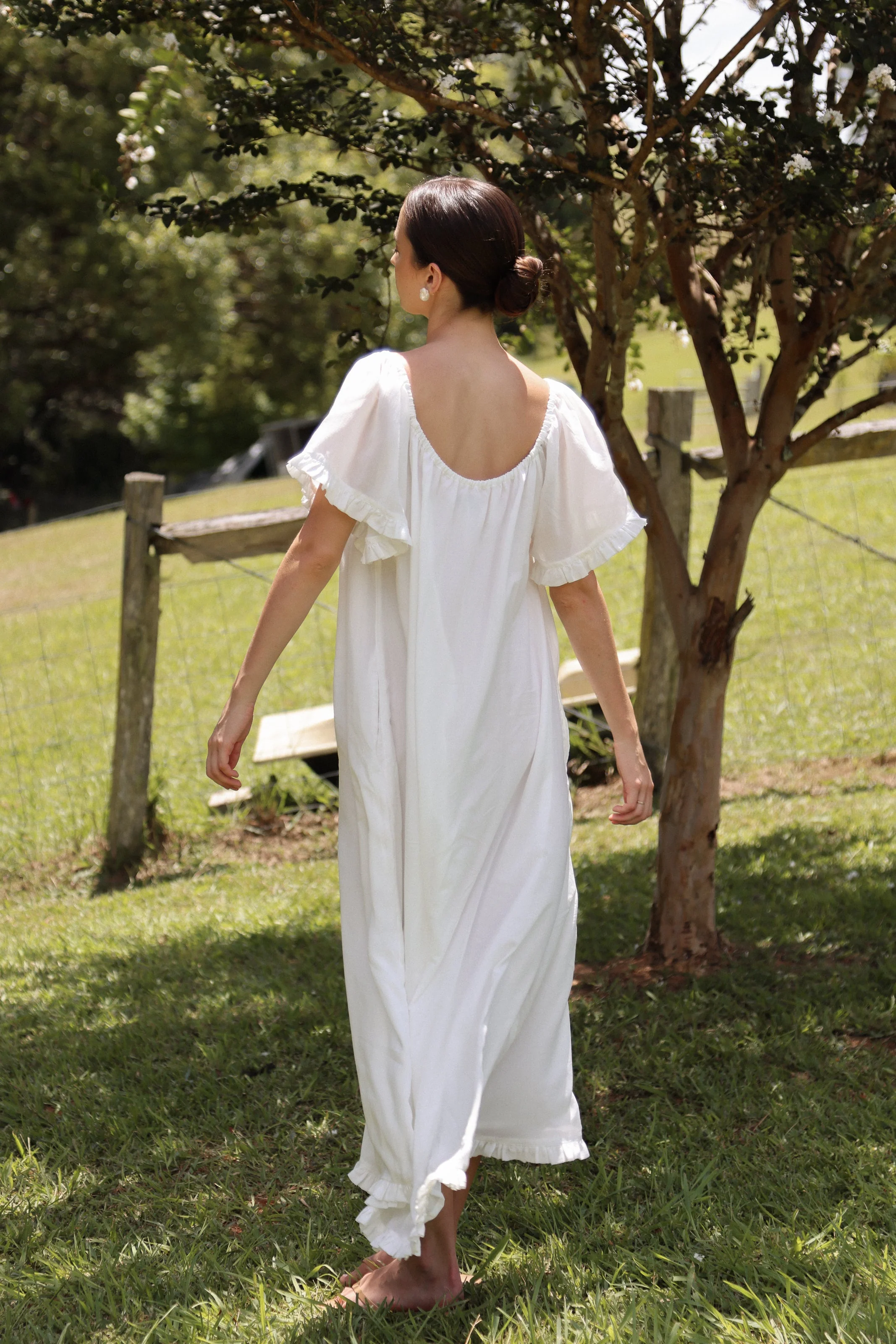 Betty Nightie - Long - Lyocell Batiste - Off White - Image 5