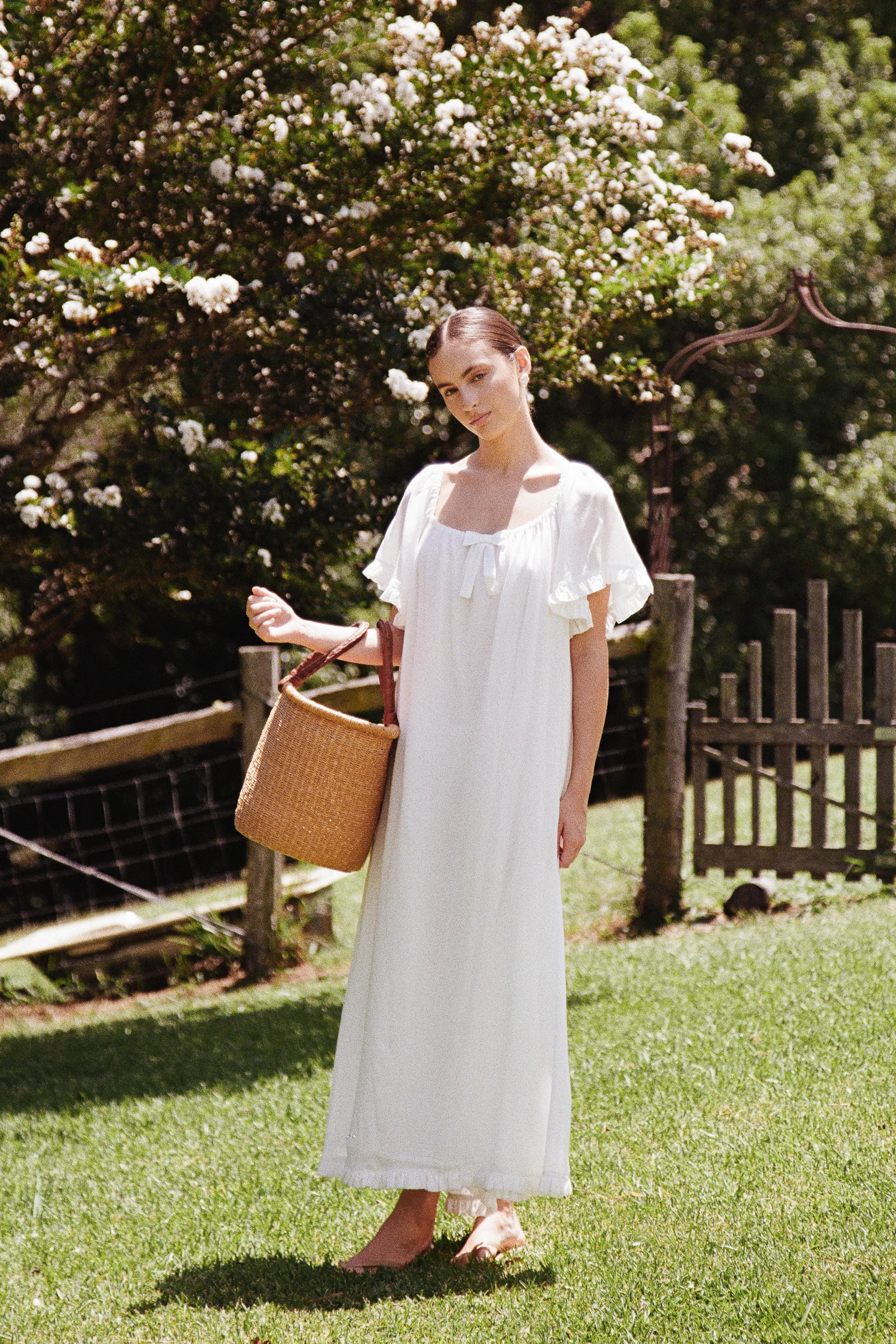 Betty Nightie - Long - Lyocell Batiste - Off White - Image 8