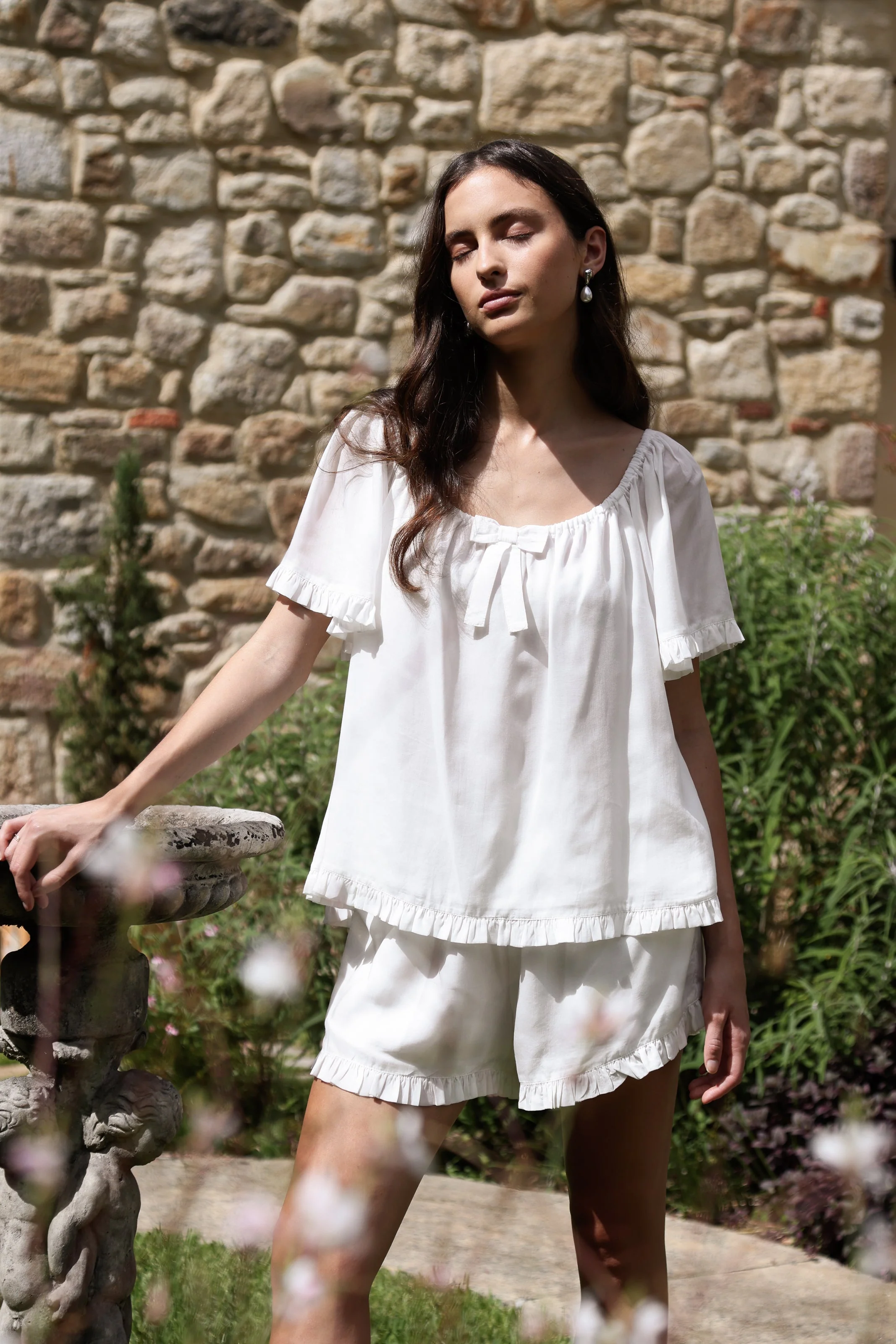 Betty Sleep Set - Lyocell Batiste - Off White - Image 10