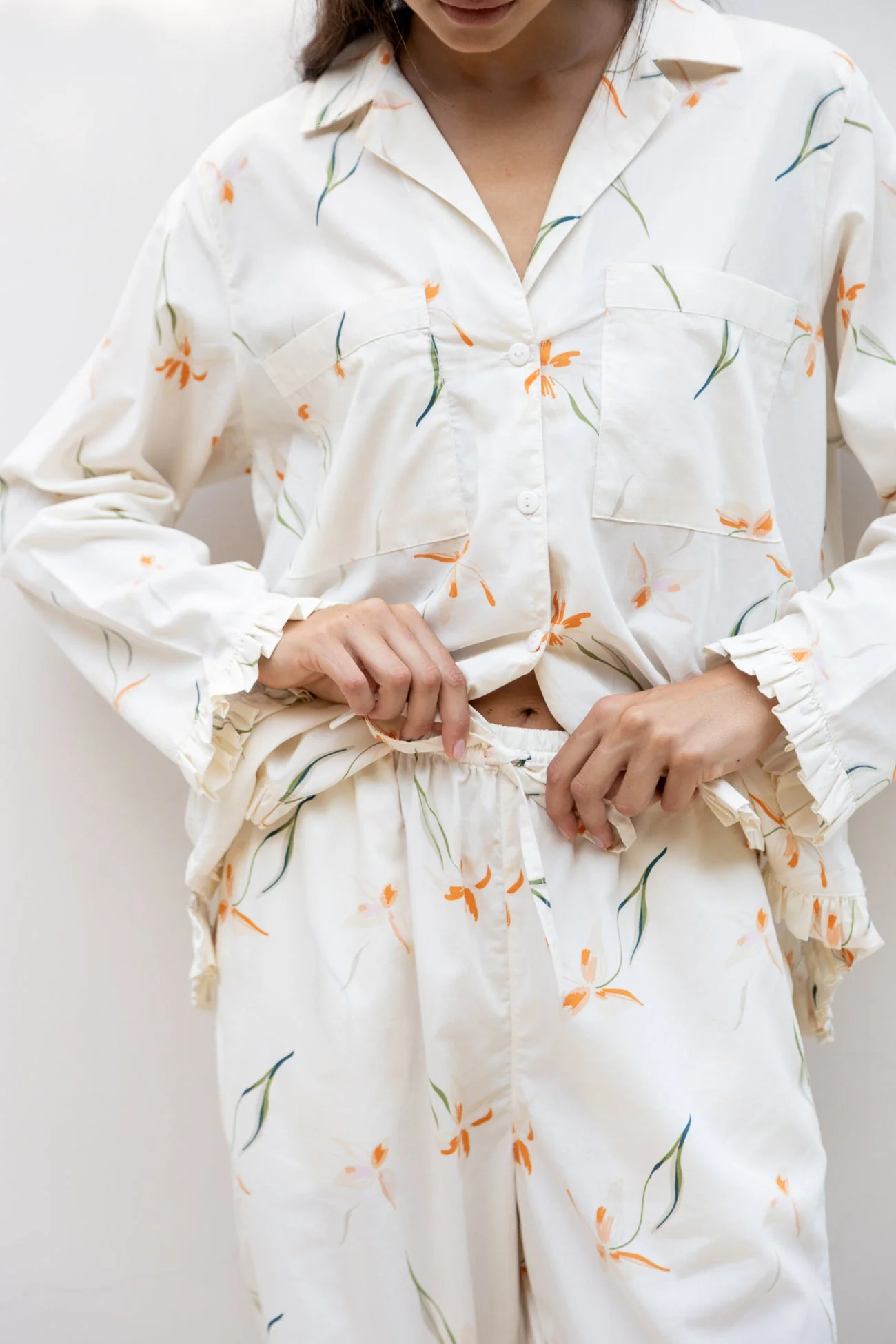 Felicity Frill Set - Long - Cotton Modal - Lily - Image 3