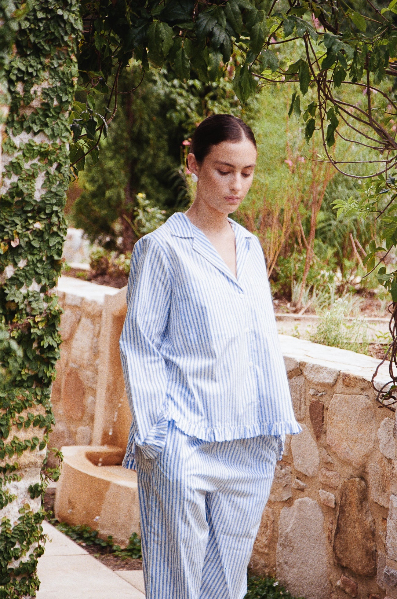 Felicity Frill Set - Long - Pinstripe Blue - Image 6