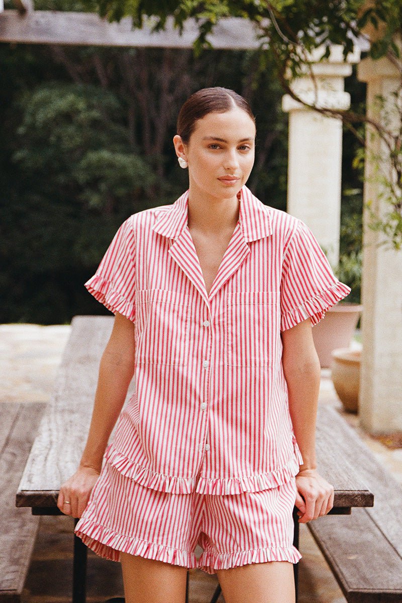 Felicity Frill Set - Pinstripe Cherry - Image 4