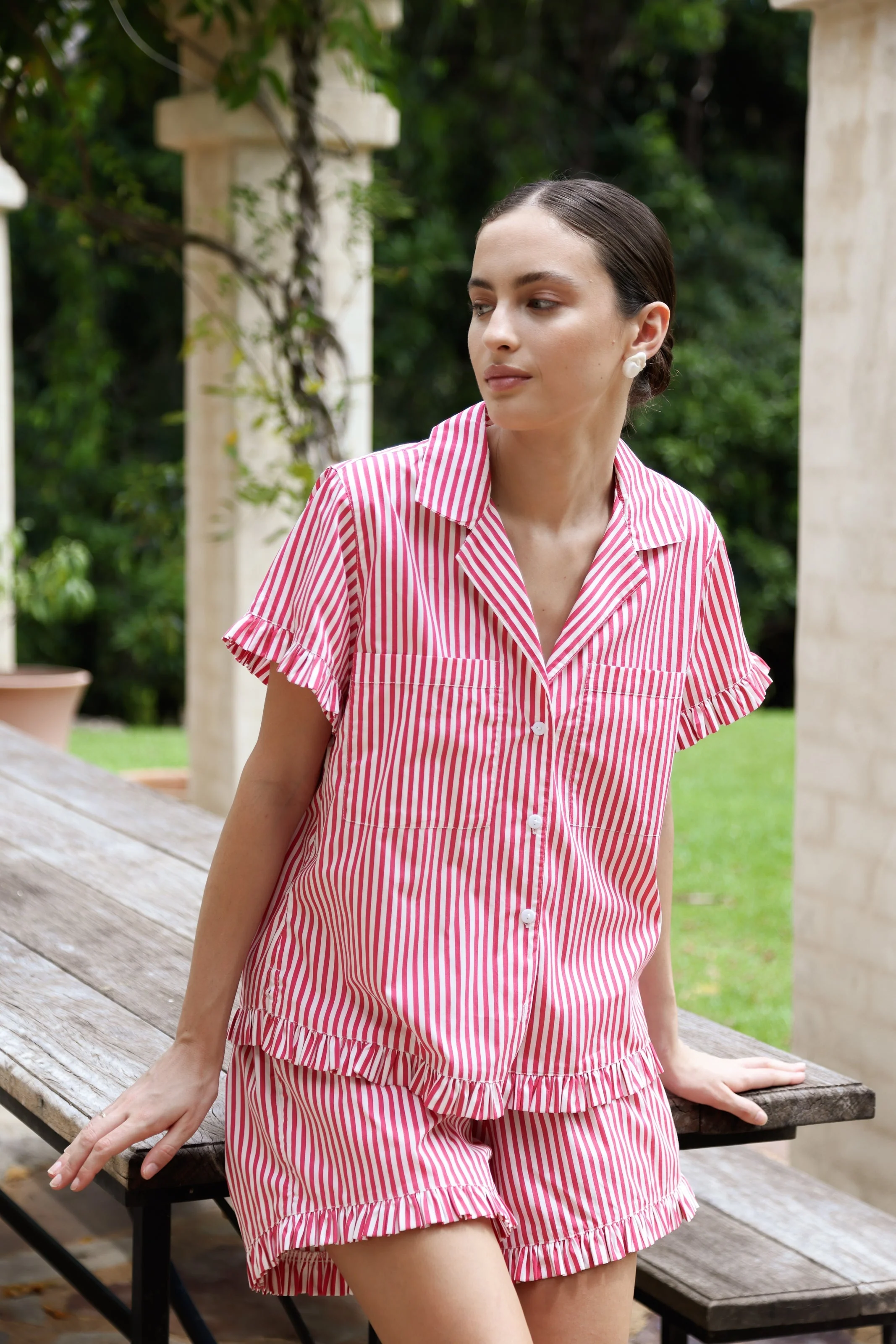 Felicity Frill Set - Pinstripe Cherry - Image 8