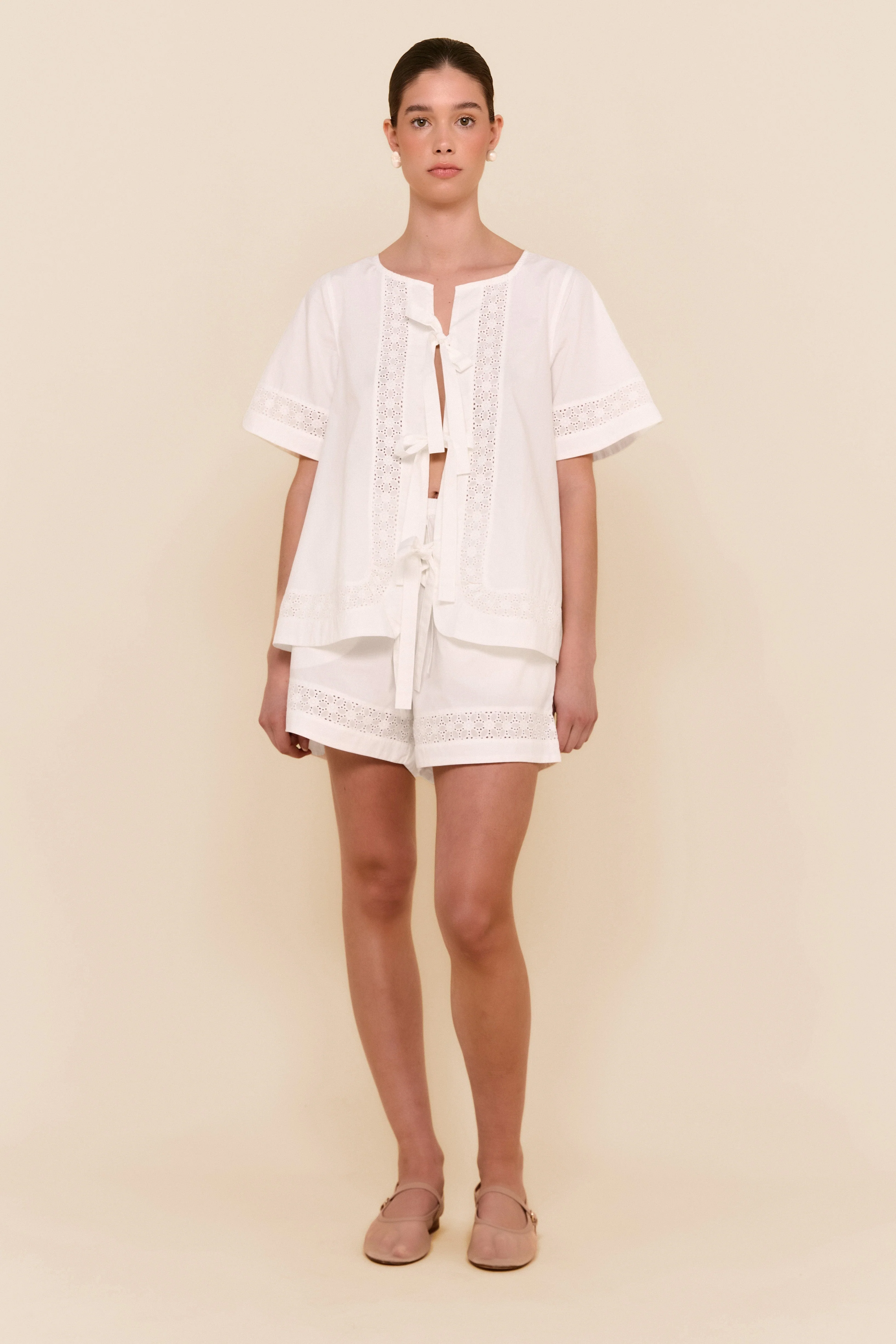 Giselle Lounge Set - Cotton Modal - Off White - Image 3