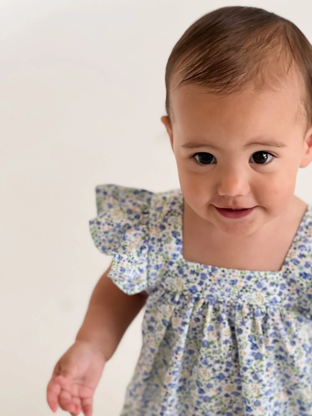 Harriet Lounge Dress - Cotton - Floret Blue - Image 3