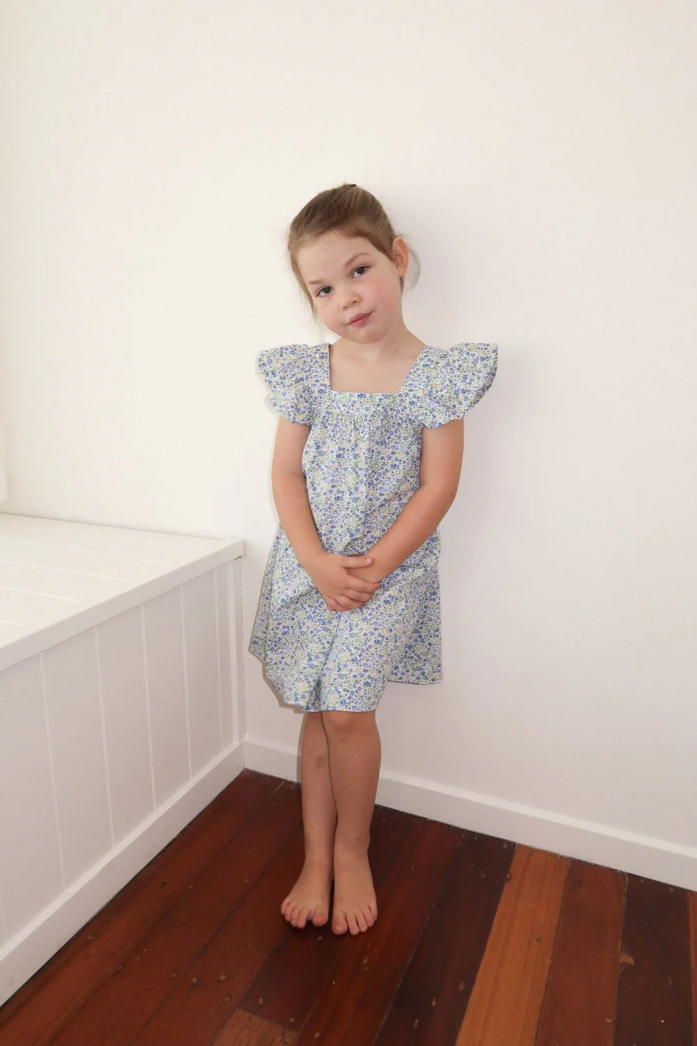 Harriet Lounge Dress - Cotton - Floret Blue - Image 6