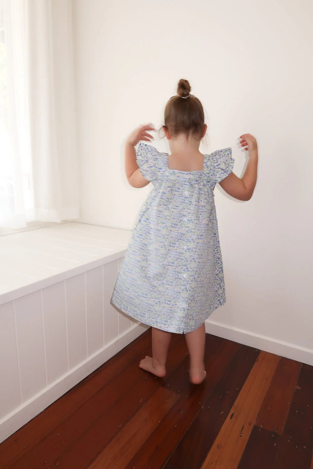 Harriet Lounge Dress - Cotton - Floret Blue - Image 7