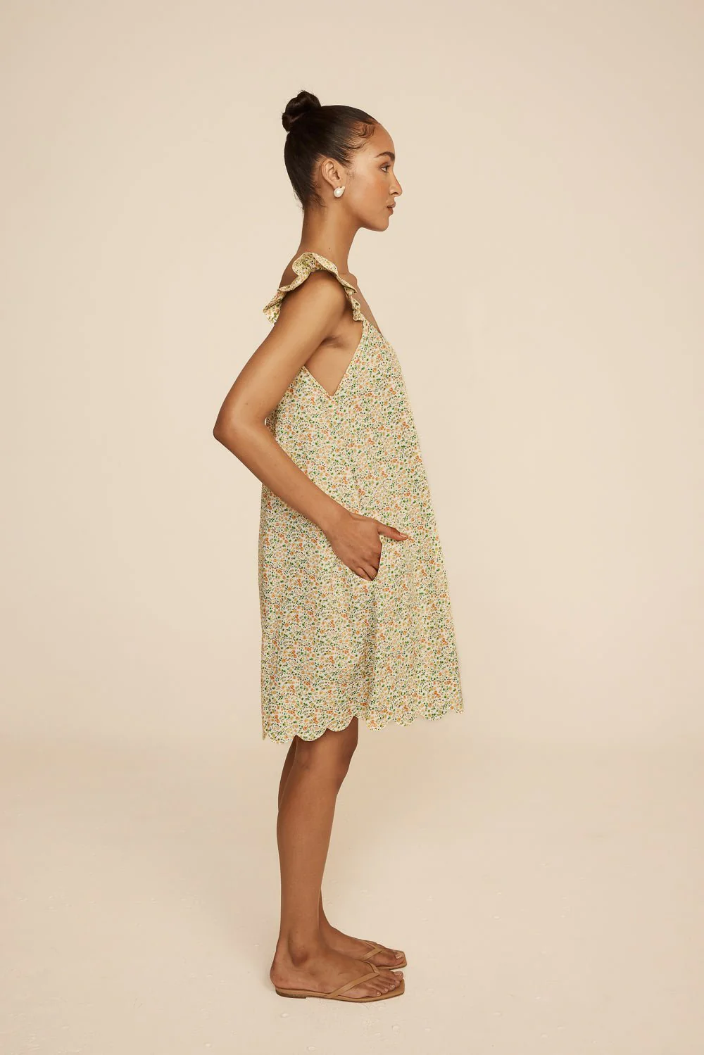 Indah Wing Nightie - Cotton - Floret Green - Image 7