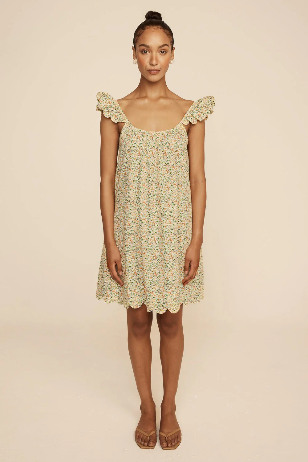Indah Wing Nightie - Cotton - Floret Green - Image 9