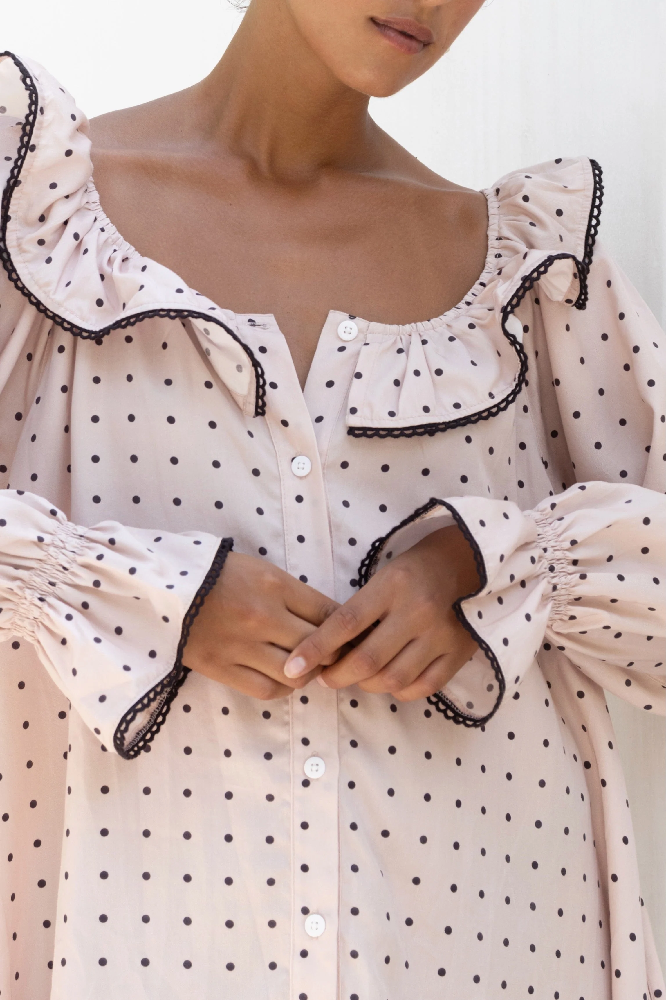Jemima Nightie - TENCEL™ Lyocell - Dot - Image 3