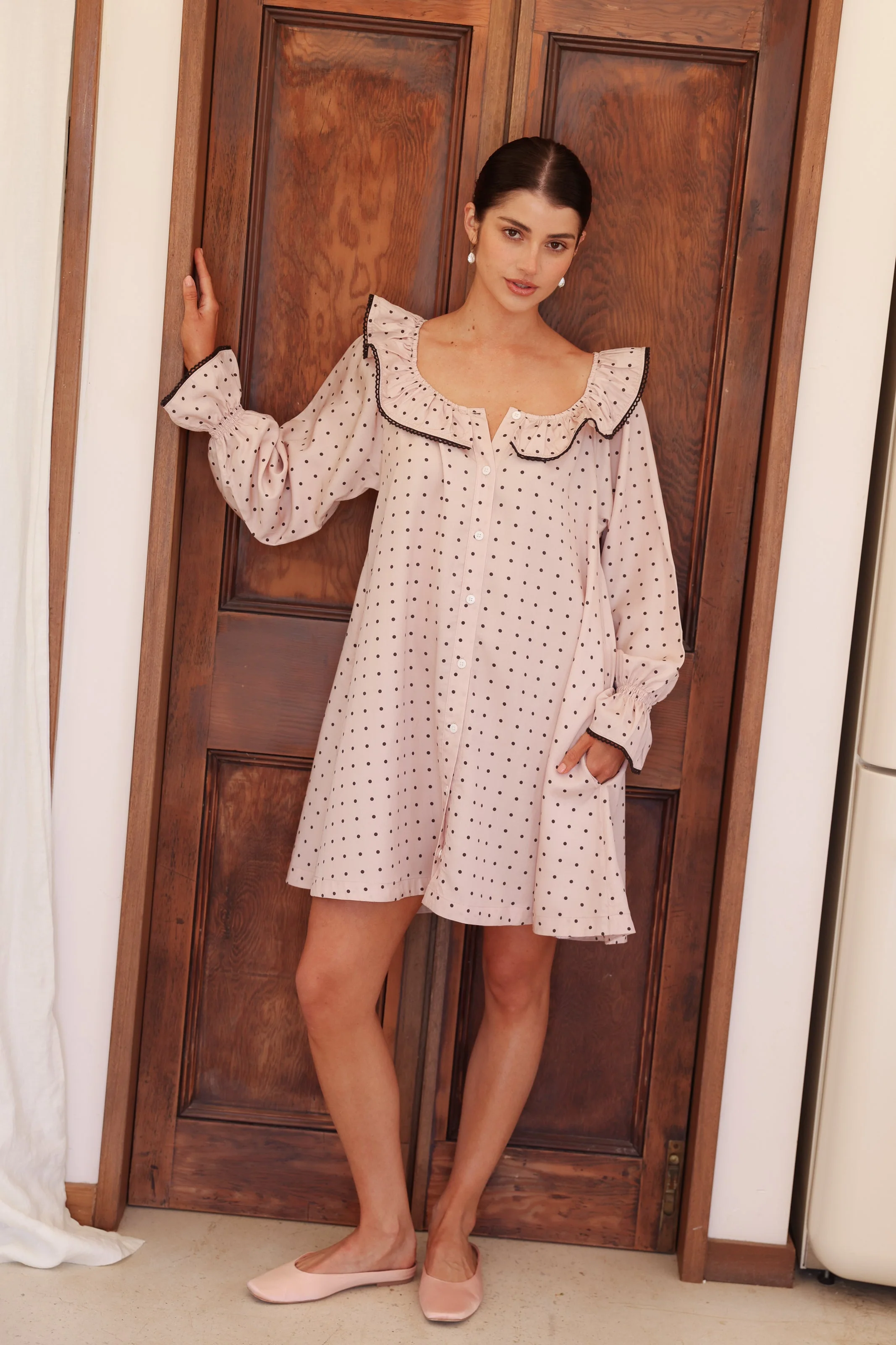 Jemima Nightie - TENCEL™ Lyocell - Dot - Image 4