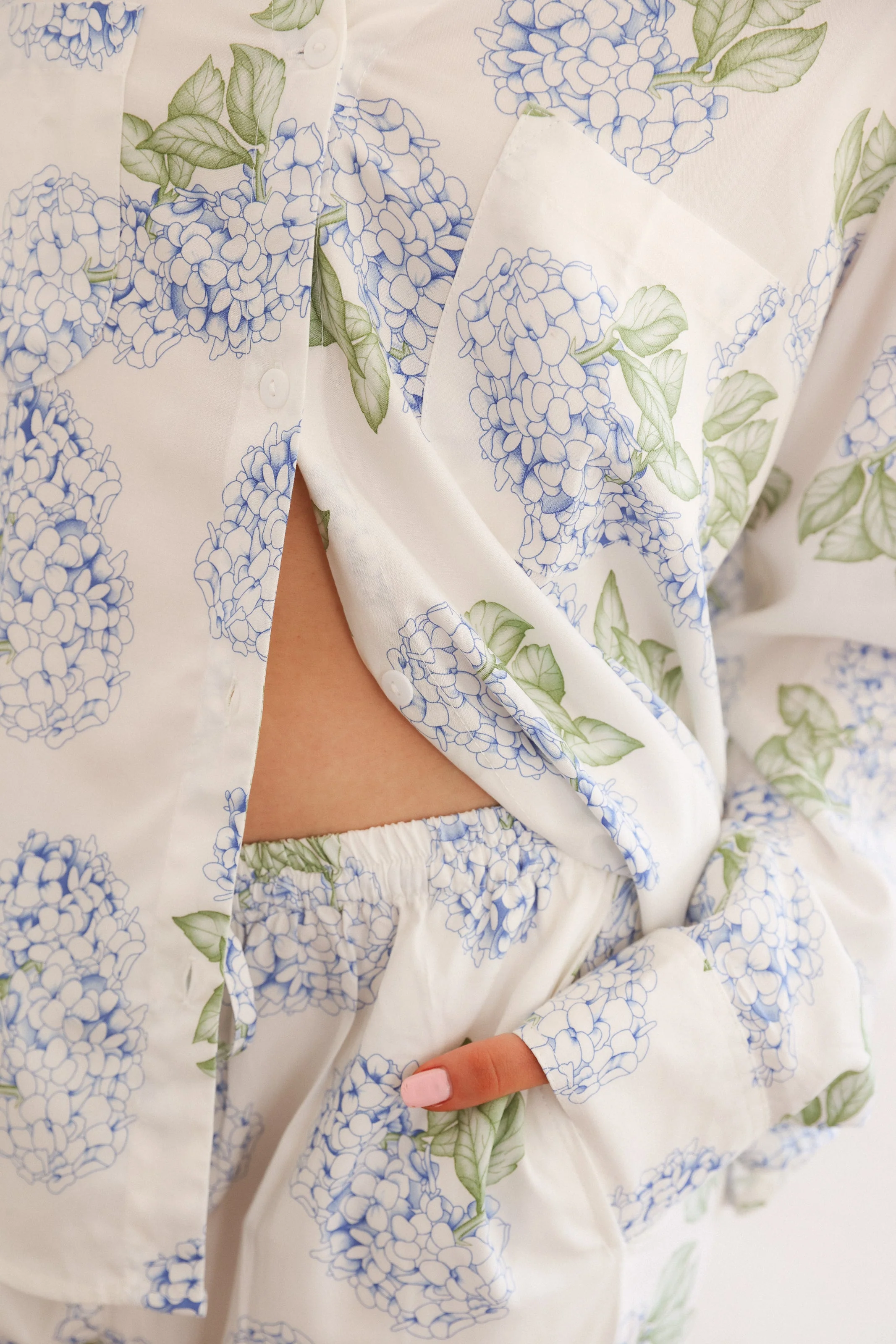 Maggie Pajama Set - Long - Hydrangea Blue - Image 3