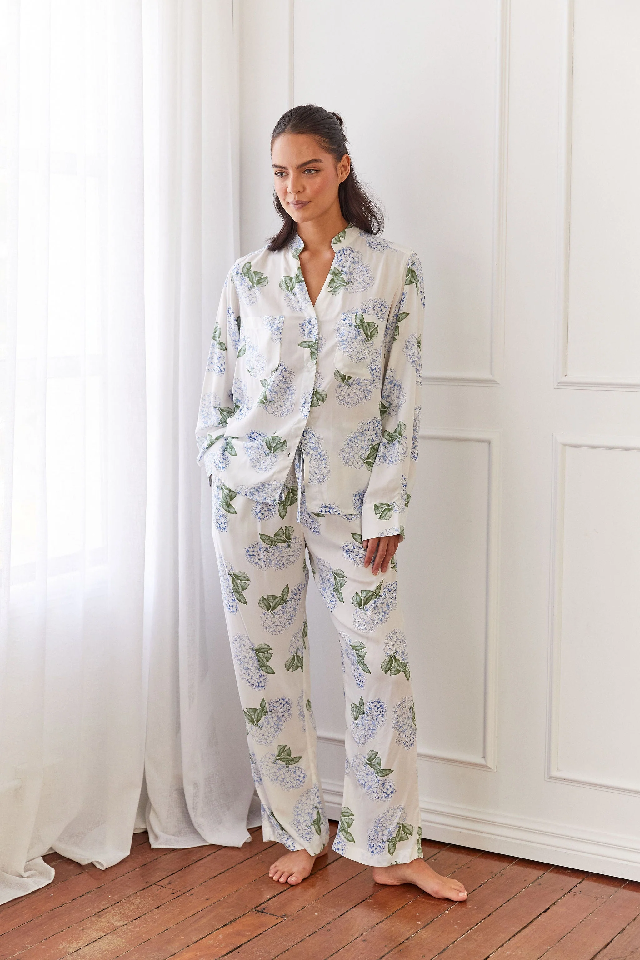 Maggie Pajama Set - Long - Hydrangea Blue - Image 5