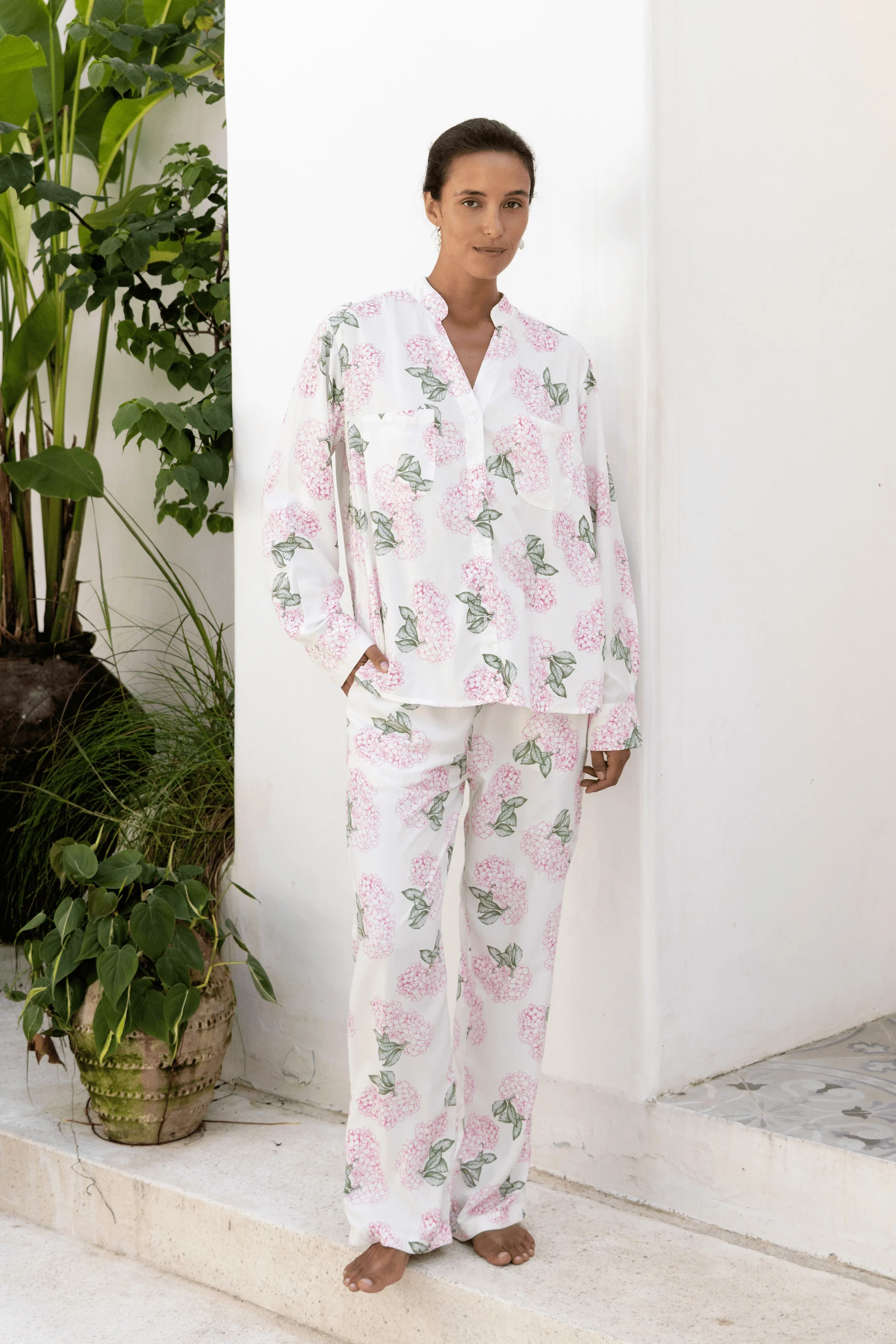 Maggie Pajama Set - Long - Hydrangea Pink - Image 3