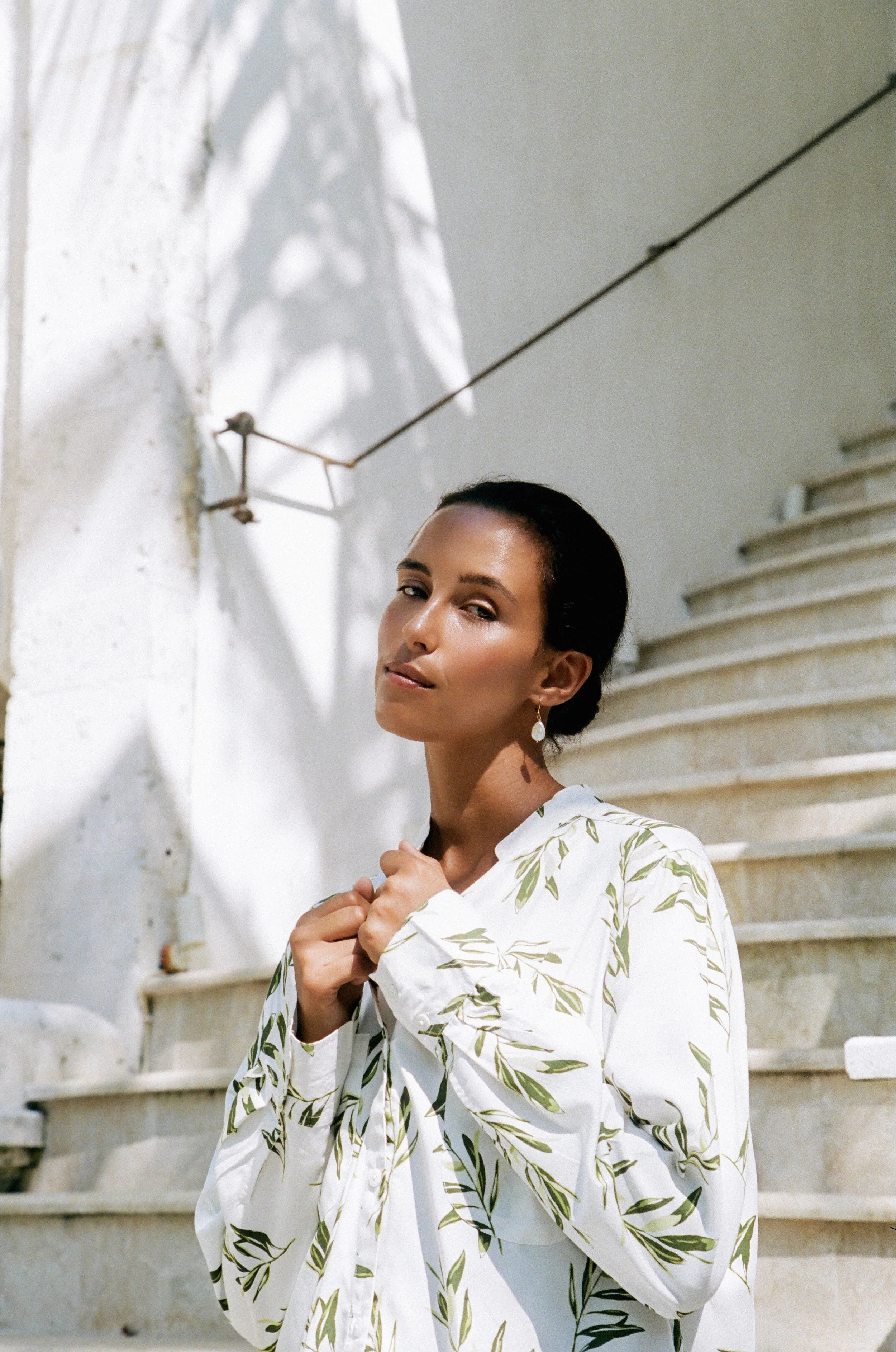 Maggie Pajama Set - Long - Olive Leaf - Image 5
