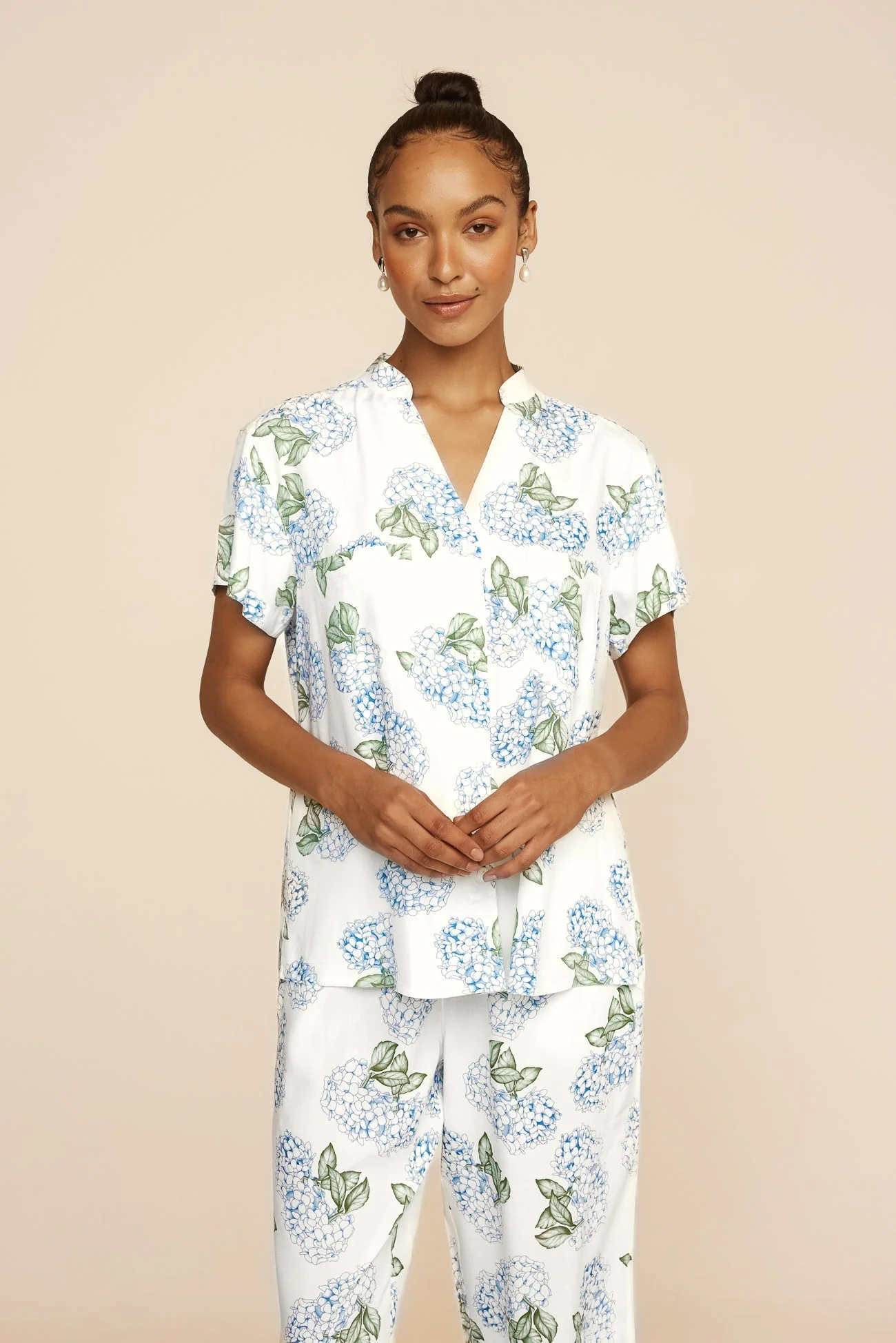 Maggie Pajama Set - Long Pants - Hydrangea Blue - Image 4
