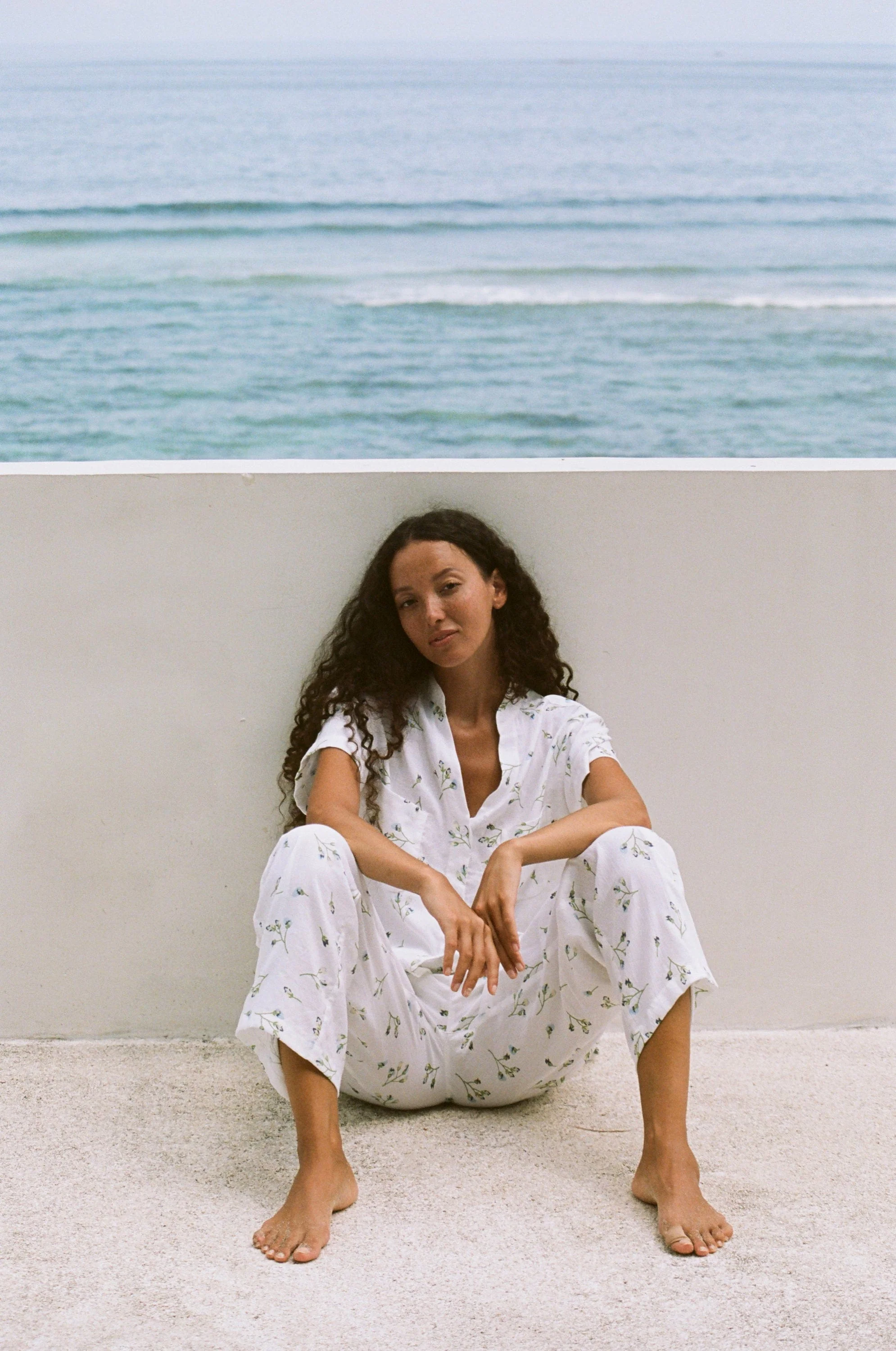Maggie Pajama Set - Long Pants - Lyocell Linen - Bluebell - Image 11
