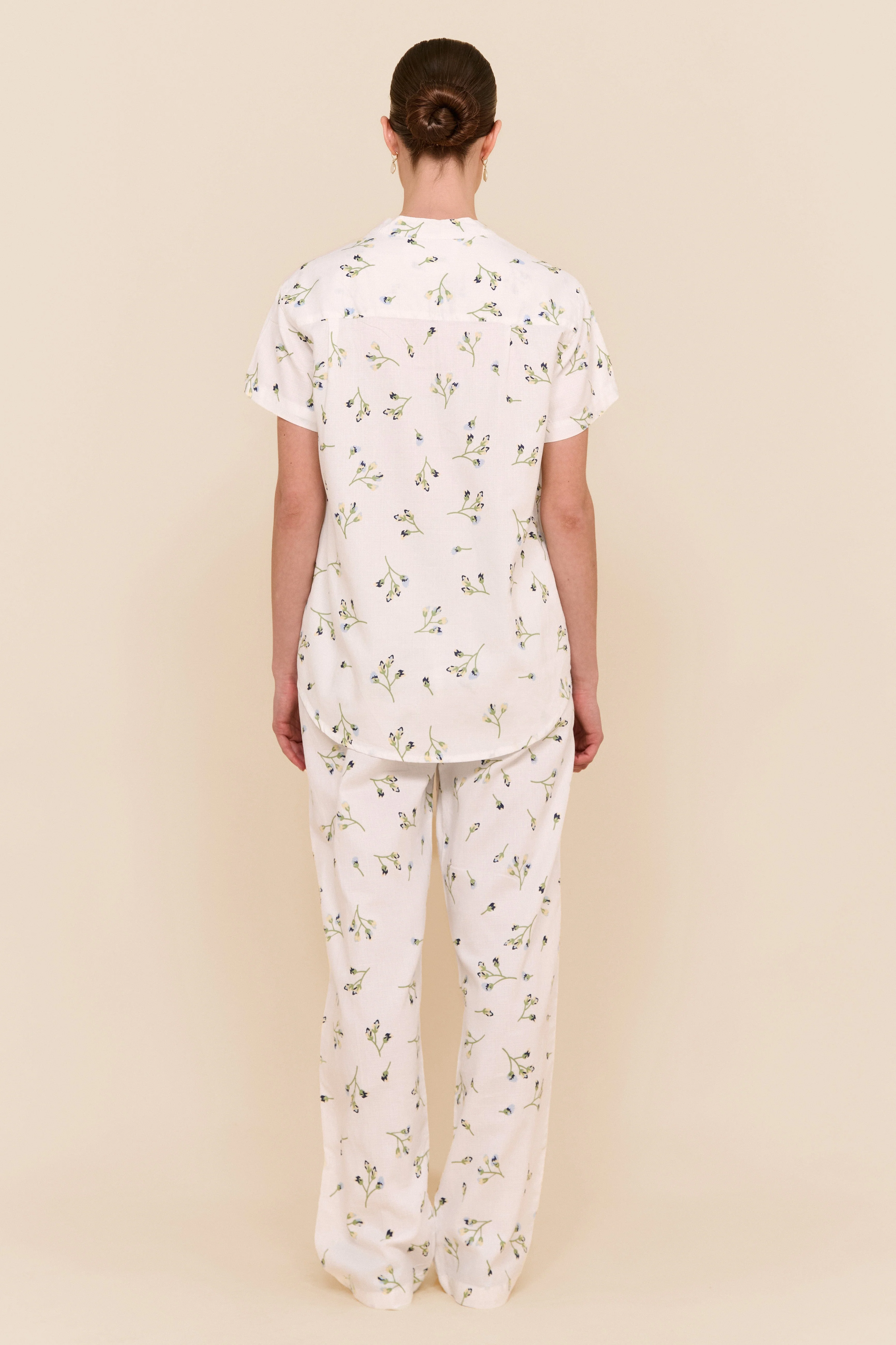 Maggie Pajama Set - Long Pants - Lyocell Linen - Bluebell - Image 6