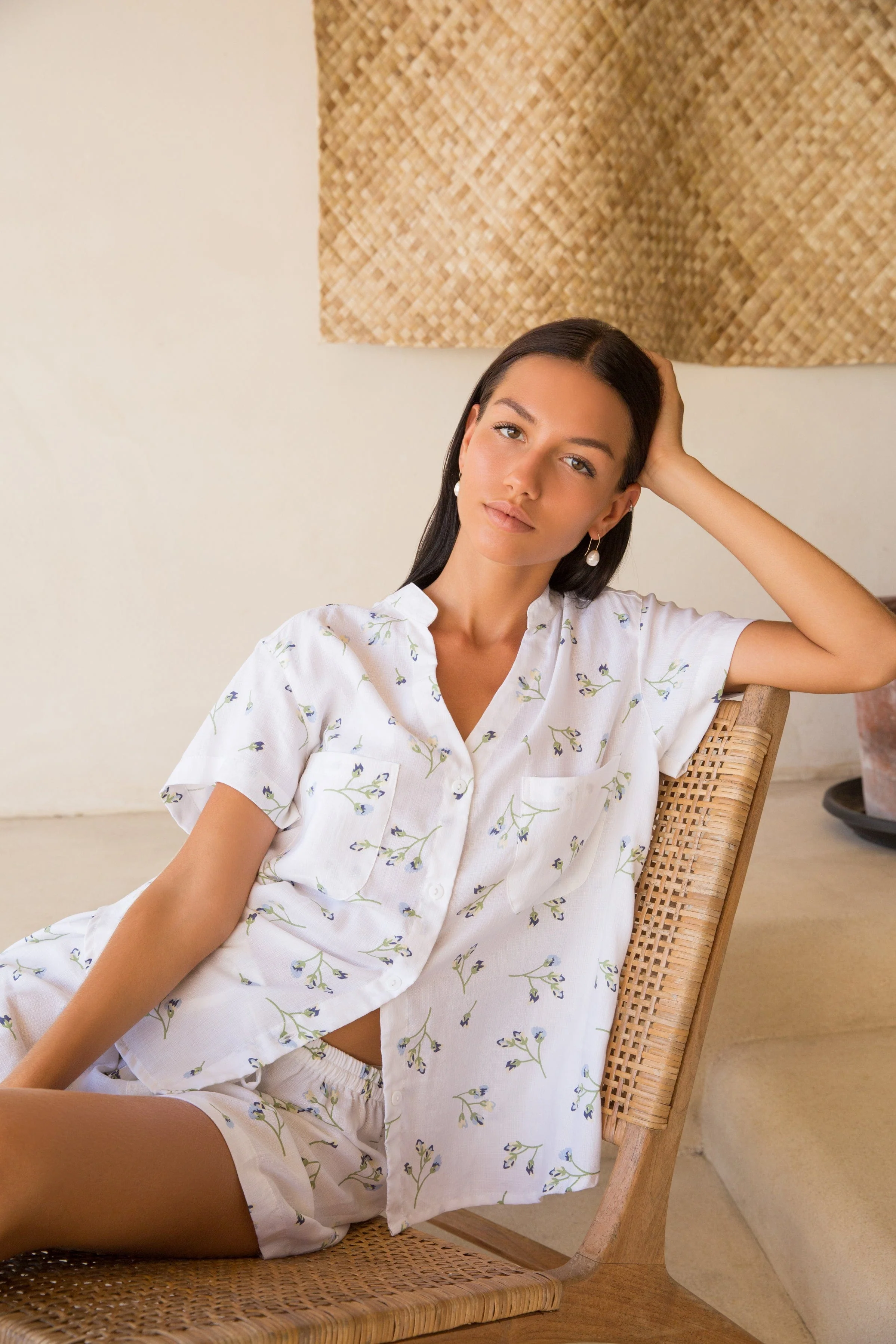 Maggie Pajama Set - Lyocell Linen - Bluebell - Image 5