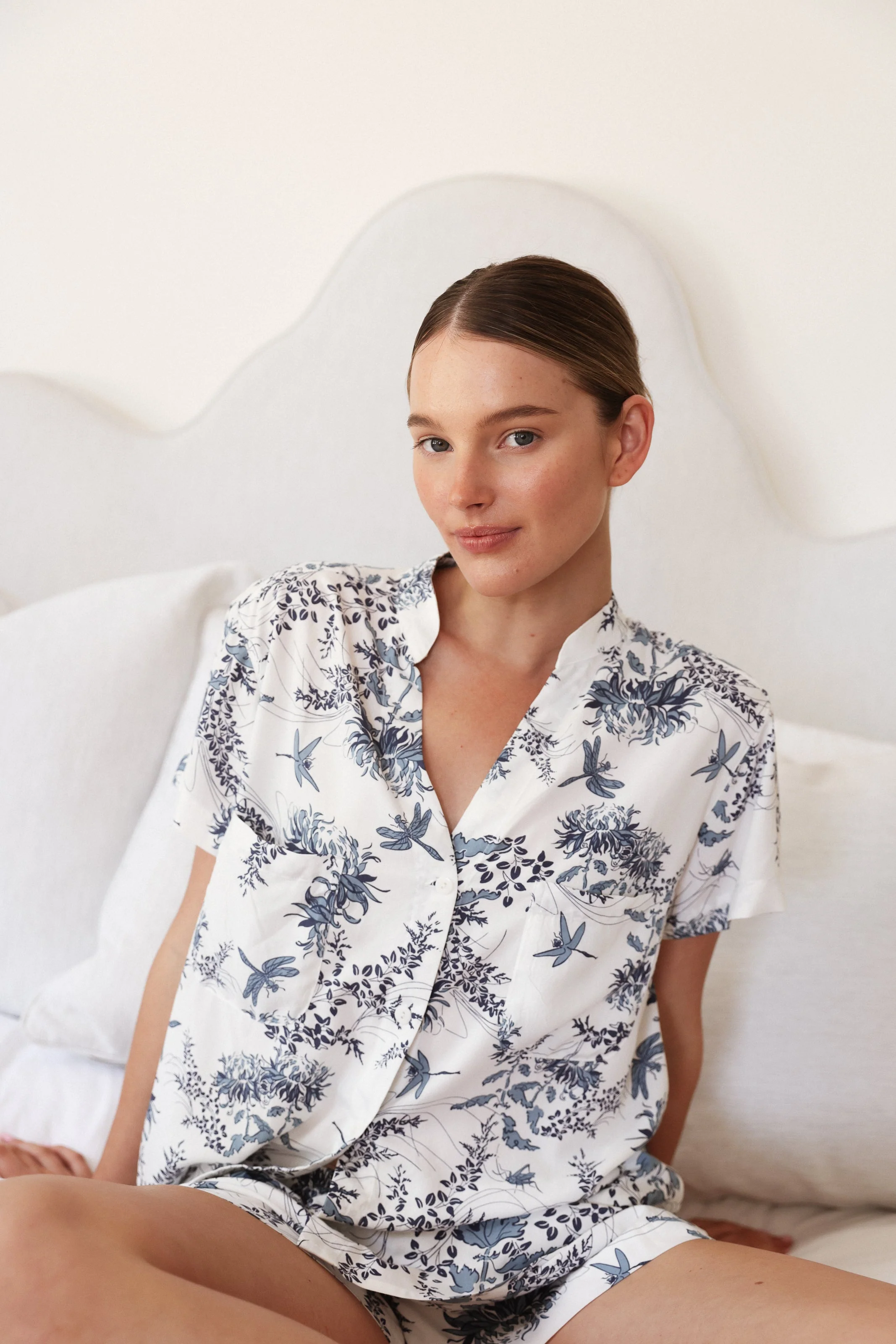 Maggie Pajama Set - Summer Toile - Aegean Blue - Image 6