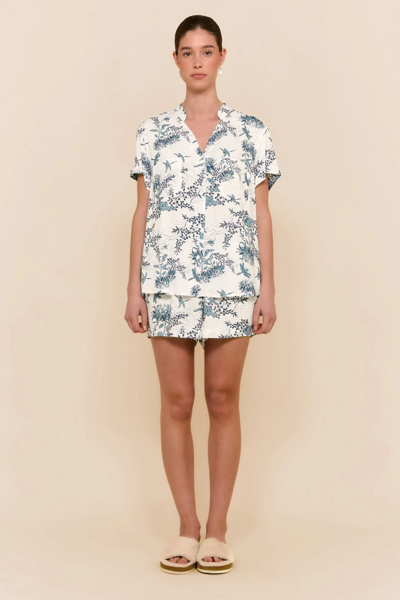 Maggie Pajama Set - Summer Toile - Aegean Blue - Image 8