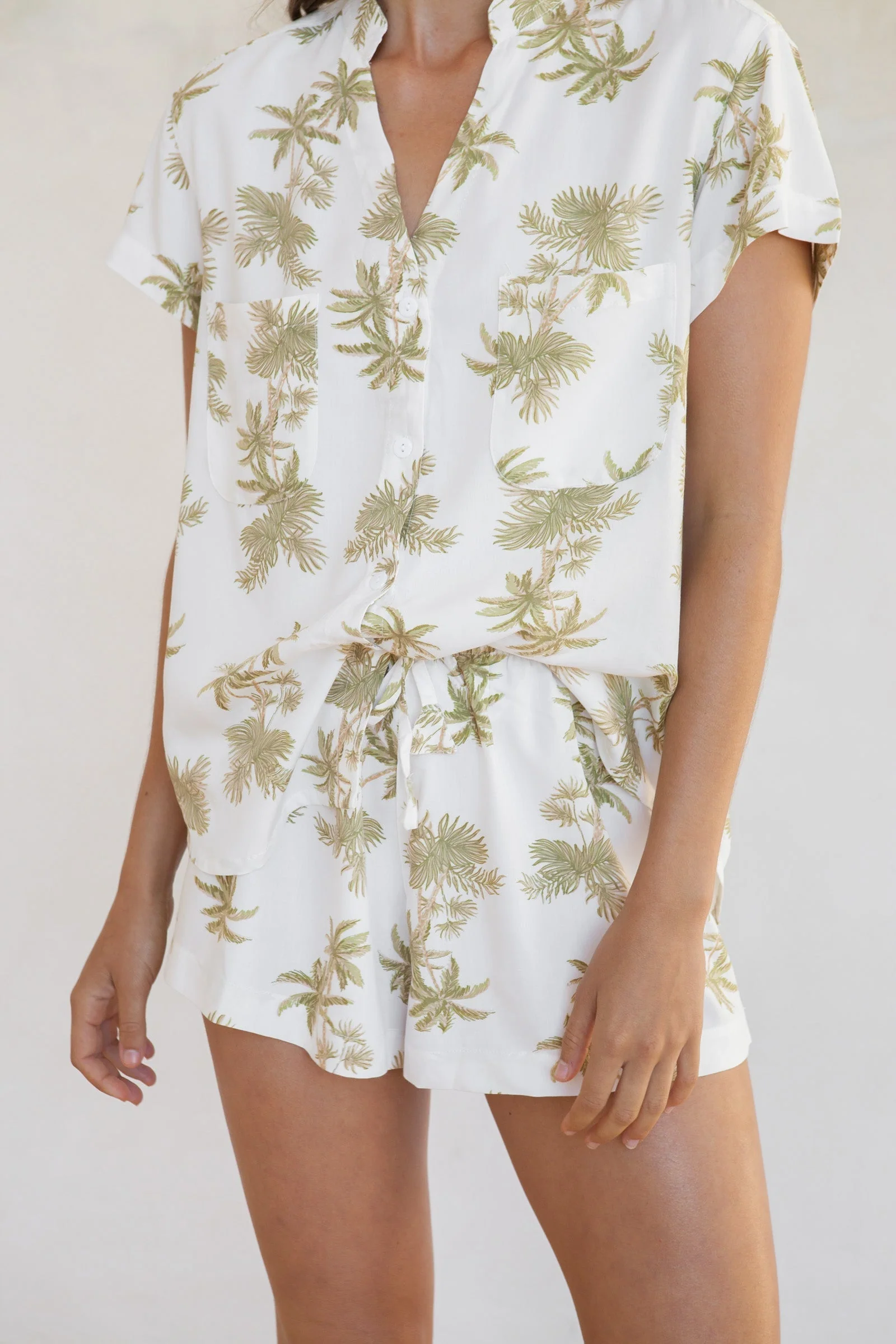 Maggie Pajama Set - Vintage Palm - Olive - Image 6