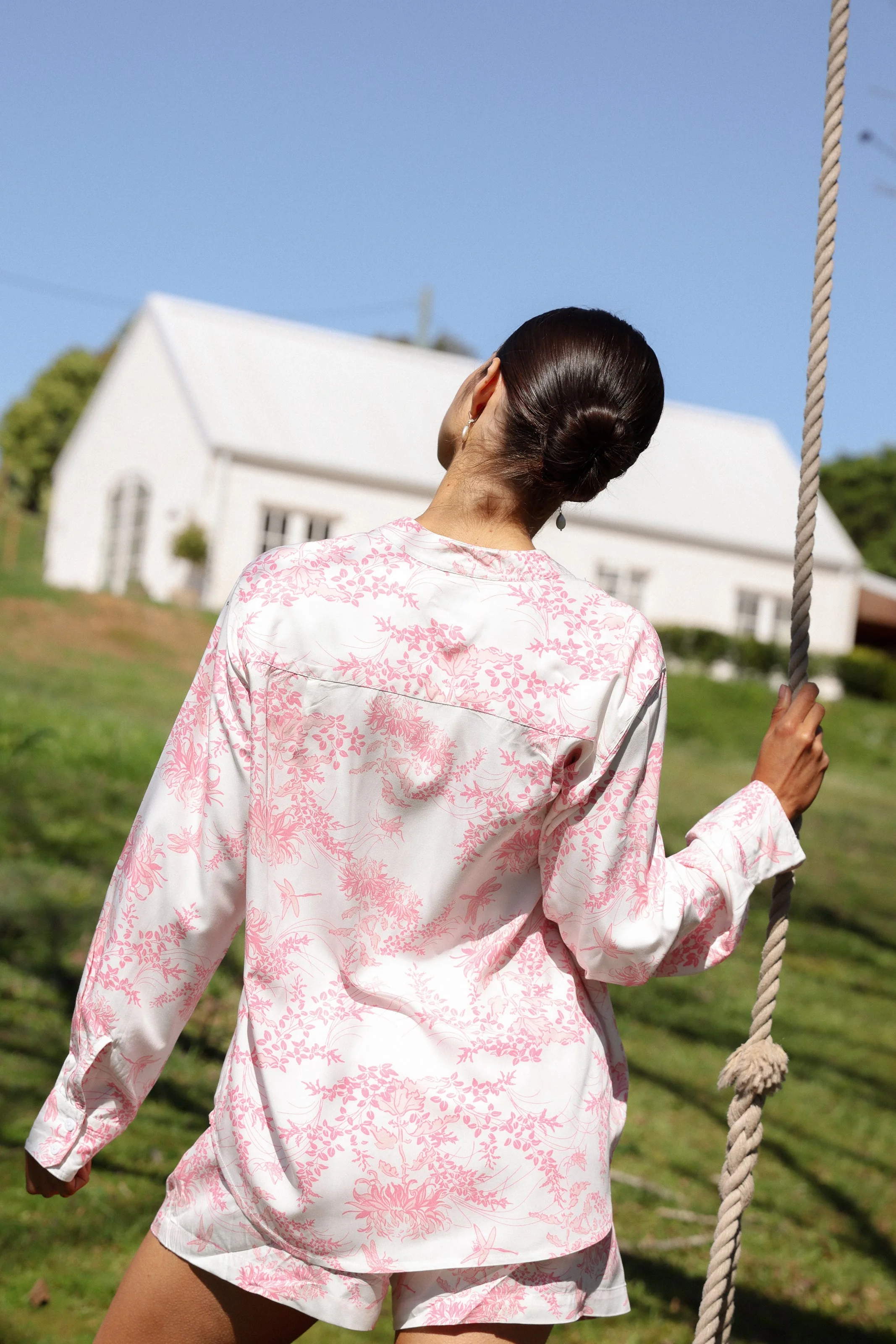 Maggie Pajama Set - Long Sleeve - ECOVERO™ - Summer Toile - Pink - Image 5