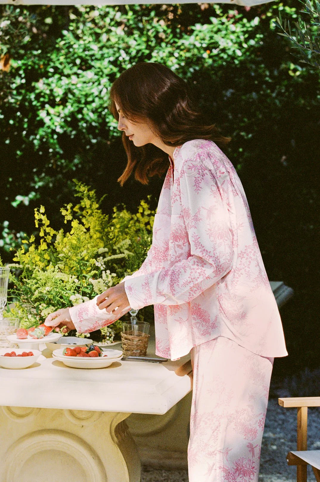 Maggie Pyjama Set - Long - Summer Toile - Pink - Image 7