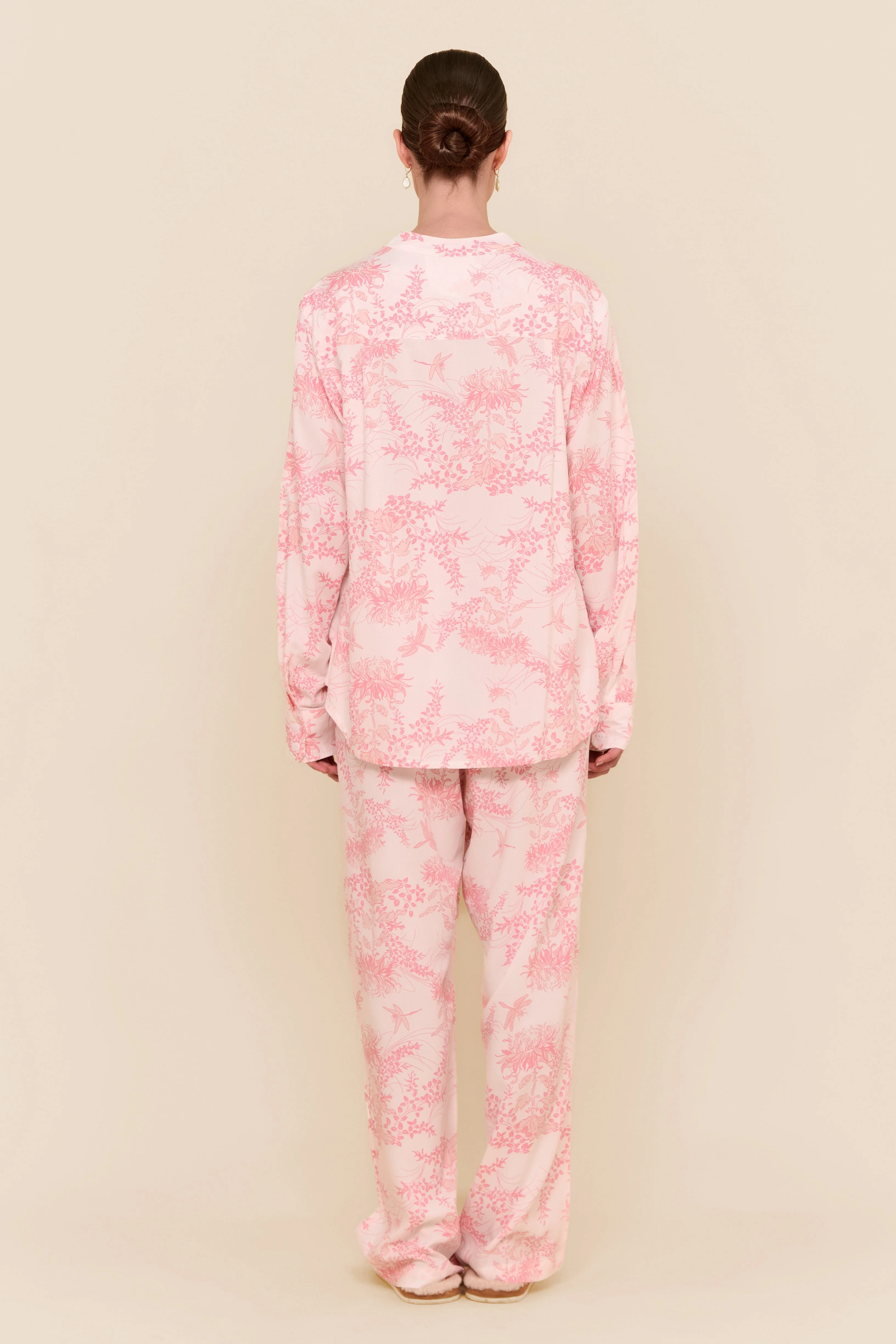 Maggie Pyjama Set - Long - Summer Toile - Pink - Image 9