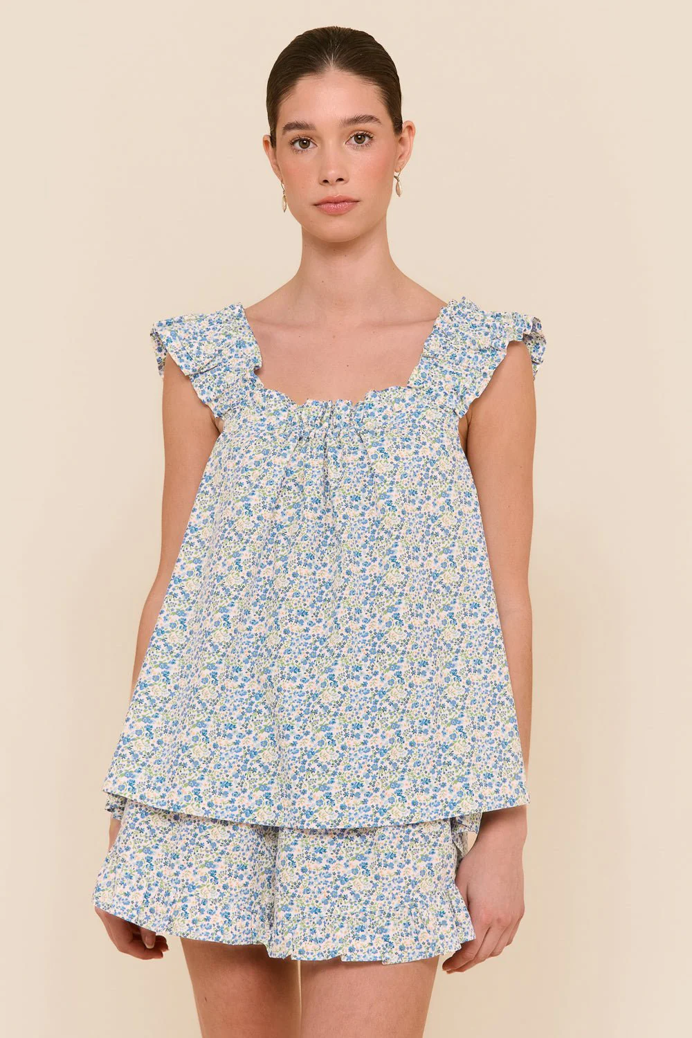 Nicolette Sleep Set - Cotton - Floret Blue - Image 4
