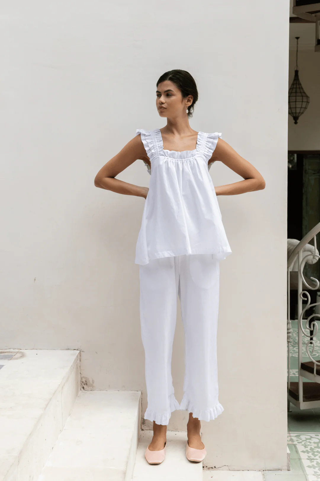 Nicolette Sleep Set - Pants - White Cotton Grass - Image 5