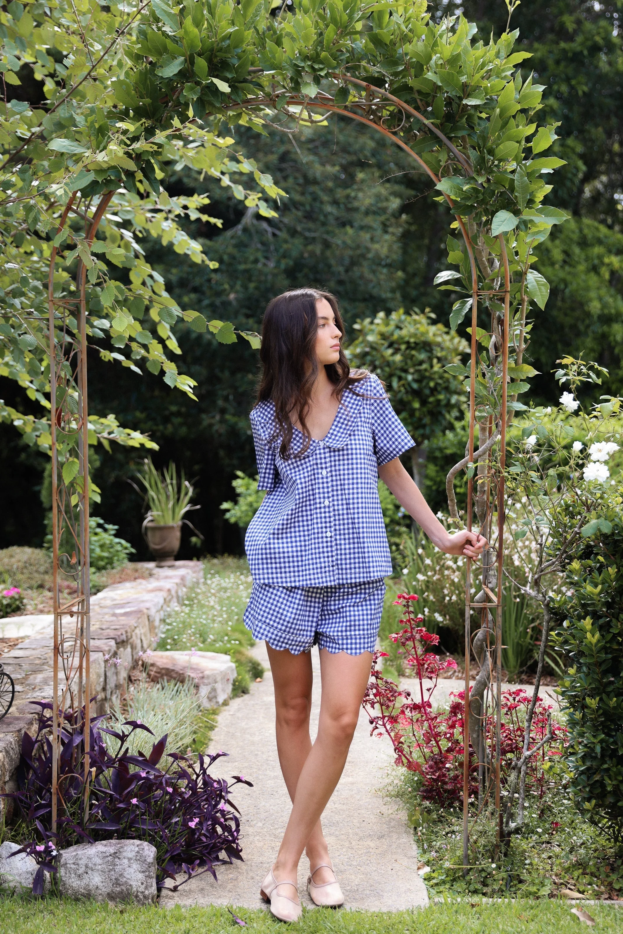 Penelope Sleep Set - Gingham - Navy - Image 6