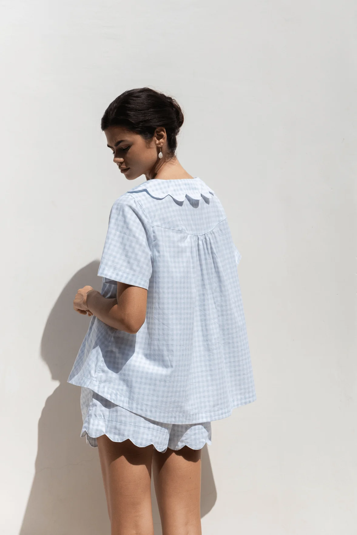 Penelope Sleep Set - Gingham Pale Blue - Image 3