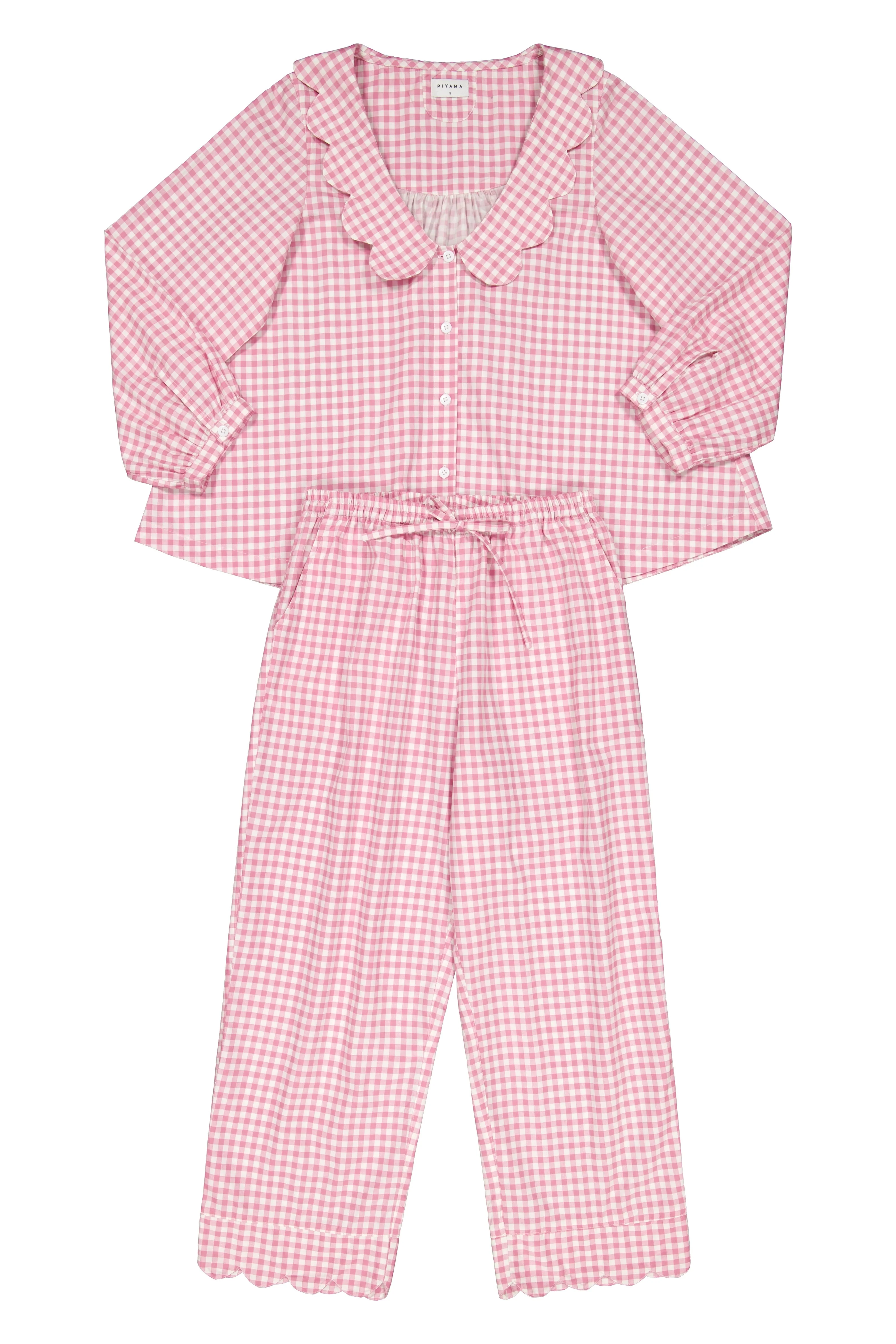 Penelope Sleep Set - Long - Gingham - Berry - Image 2