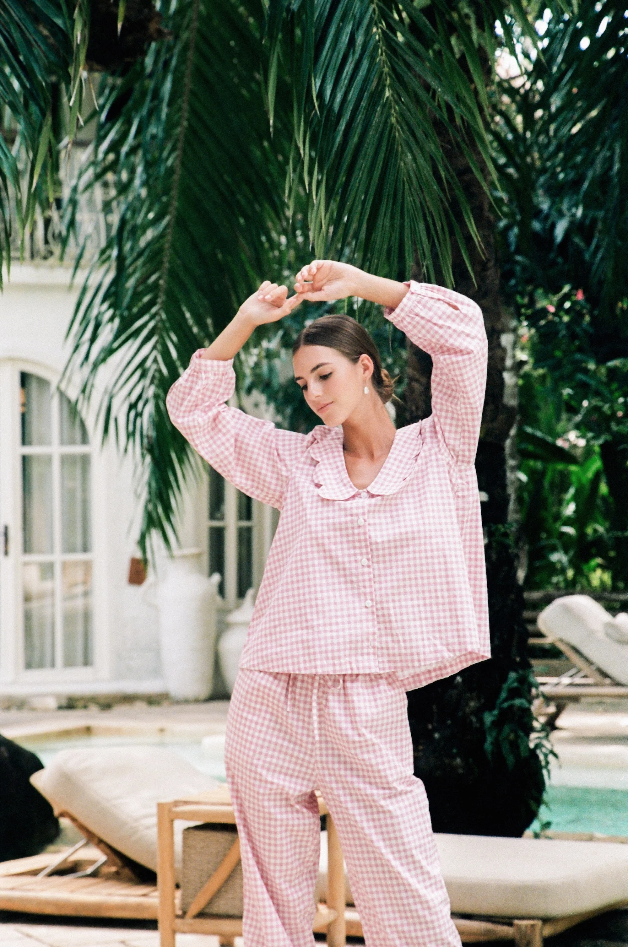 Penelope Sleep Set - Long - Gingham - Berry - Image 7