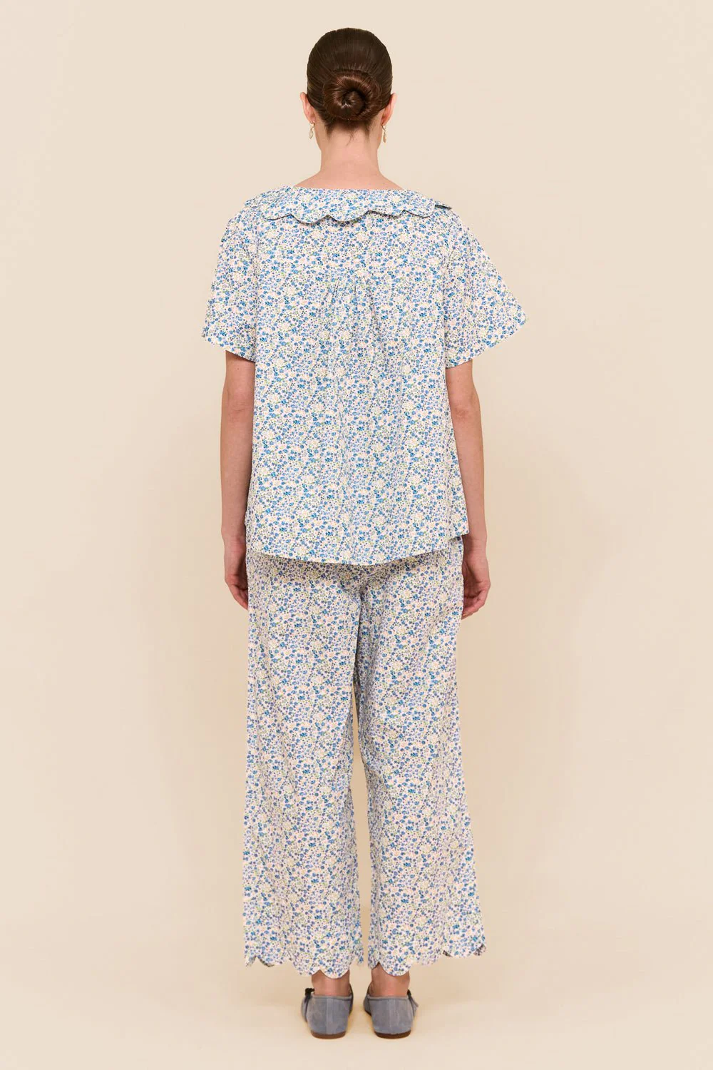 Penelope Sleep Set - Pants - Cotton - Floret Blue - Image 7
