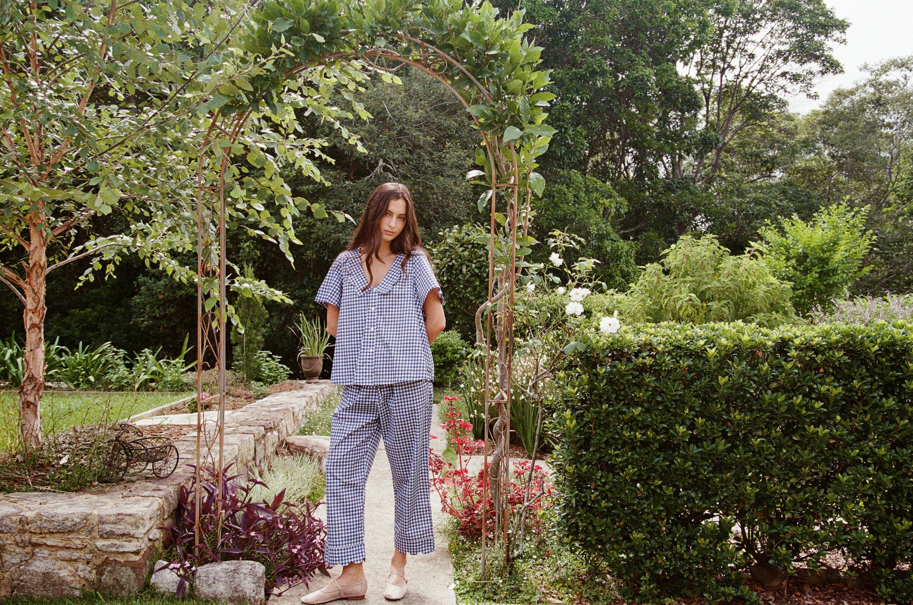 Penelope Sleep Set - Pants - Gingham - Navy - Image 6