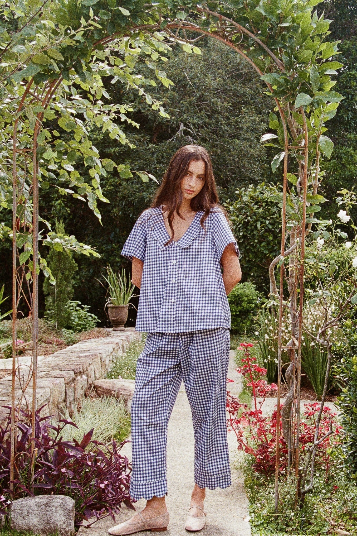 Penelope Sleep Set - Pants - Gingham - Navy - Image 7