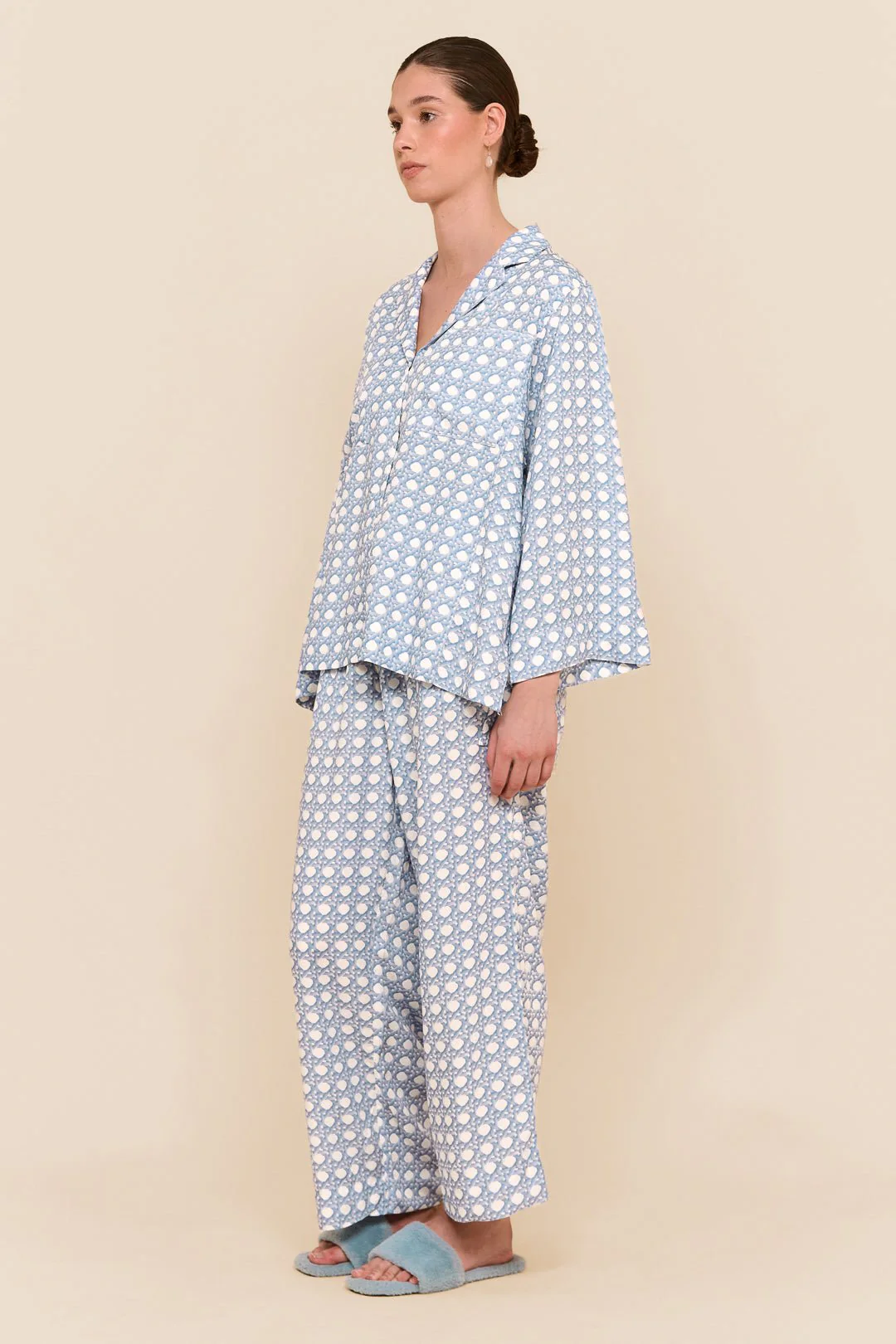 Peta Sleep Set - Long - ECOVERO™ - Rattan - Cornflower Blue - Image 4