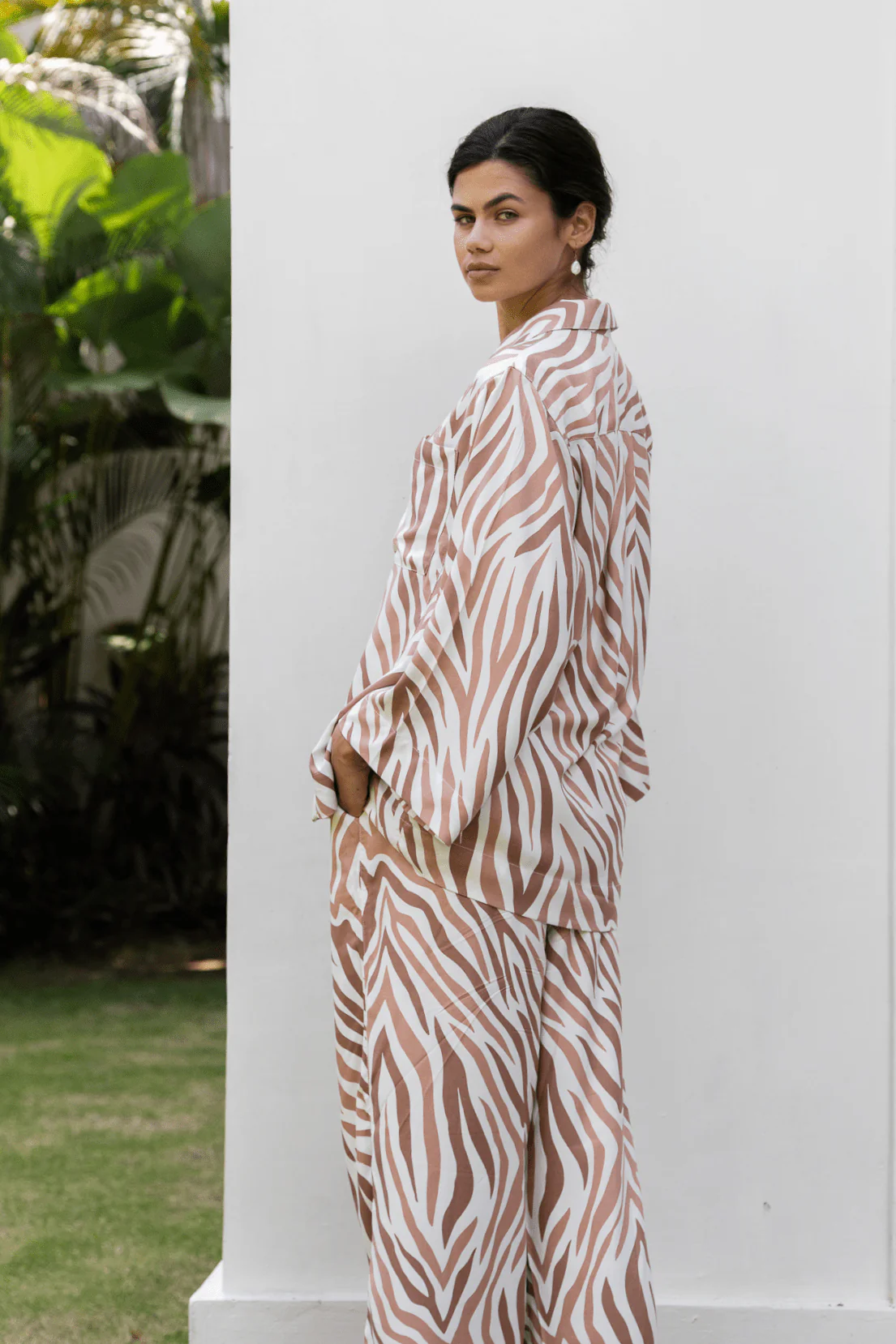 Peta Sleep Set - Long - ECOVERO™ - Zebra - Image 3