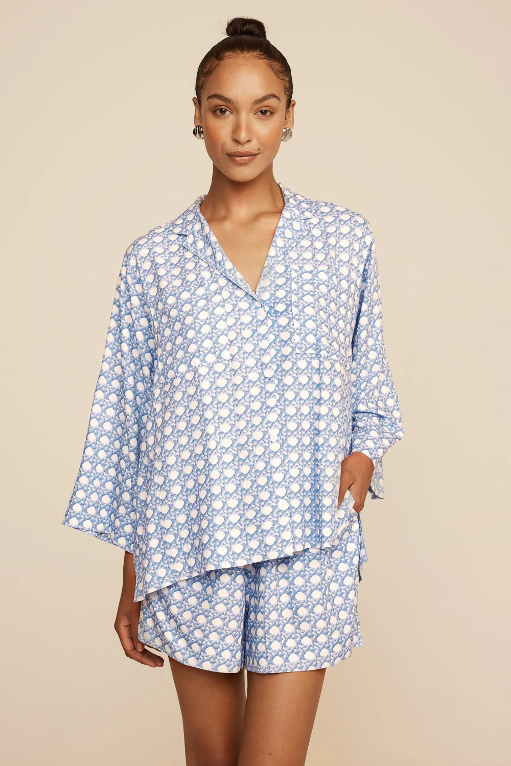 Peta Sleep Set - ECOVERO™ - Rattan - Cornflower Blue - Image 3