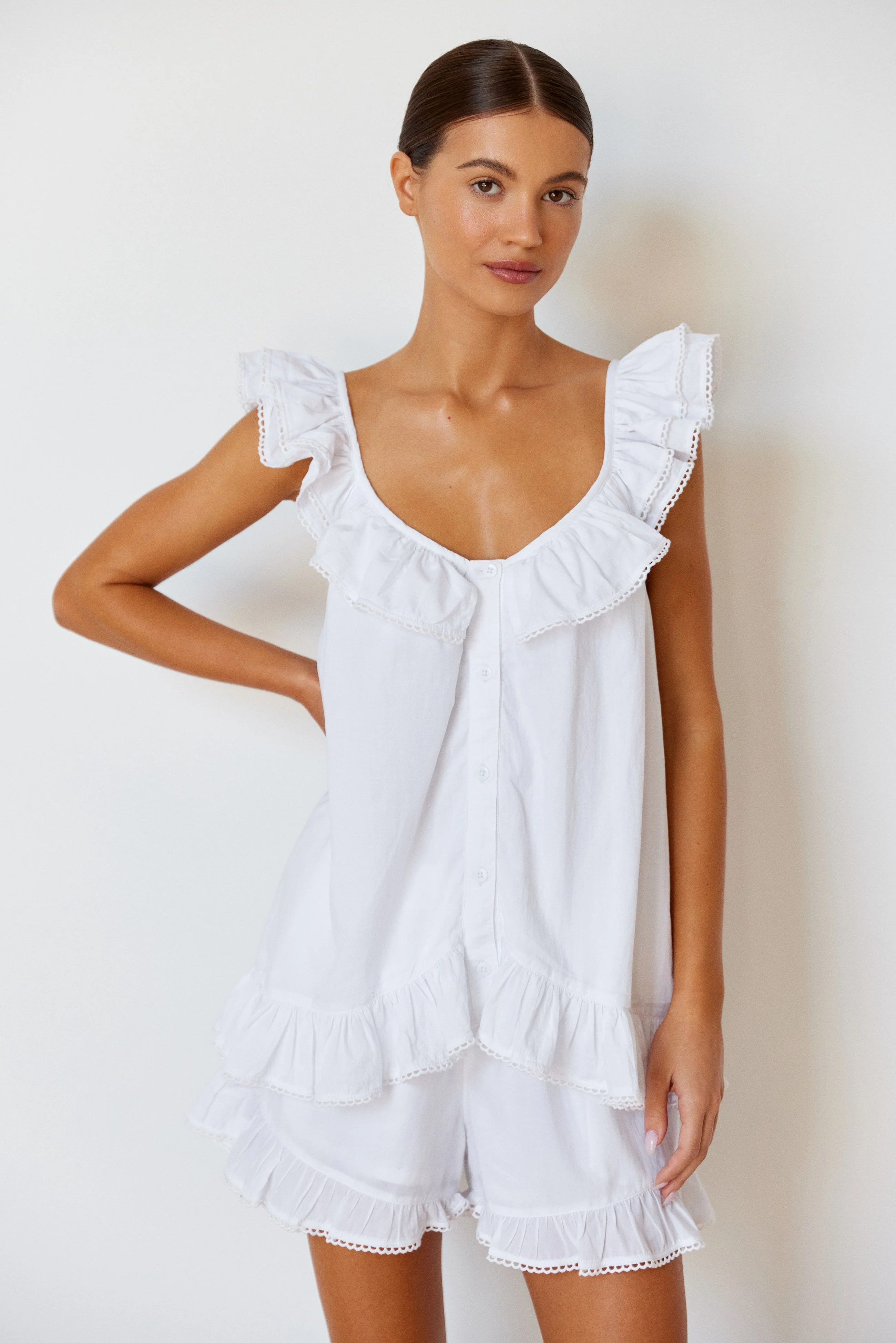 Romy Sleep Set - White Washed Cotton - Image 5