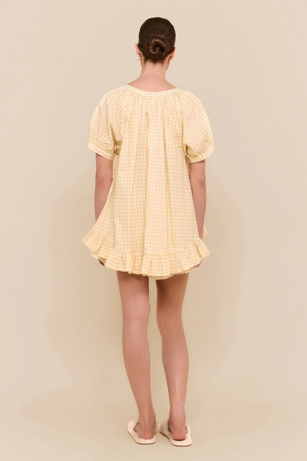 Sophie Sleep Set - Cotton - Gingham Yellow - Image 8
