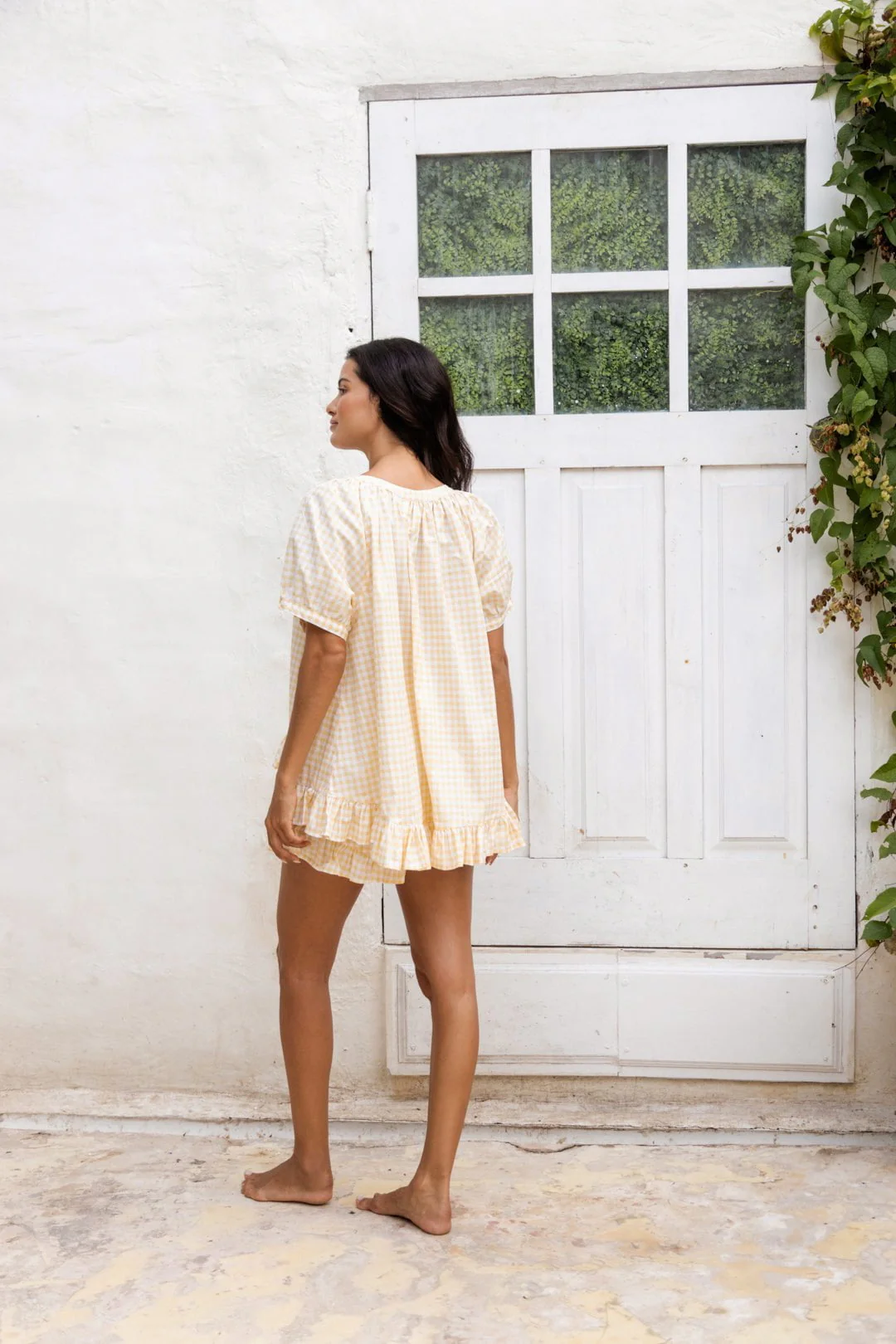 Sophie Sleep Set - Cotton - Gingham Yellow - Image 9